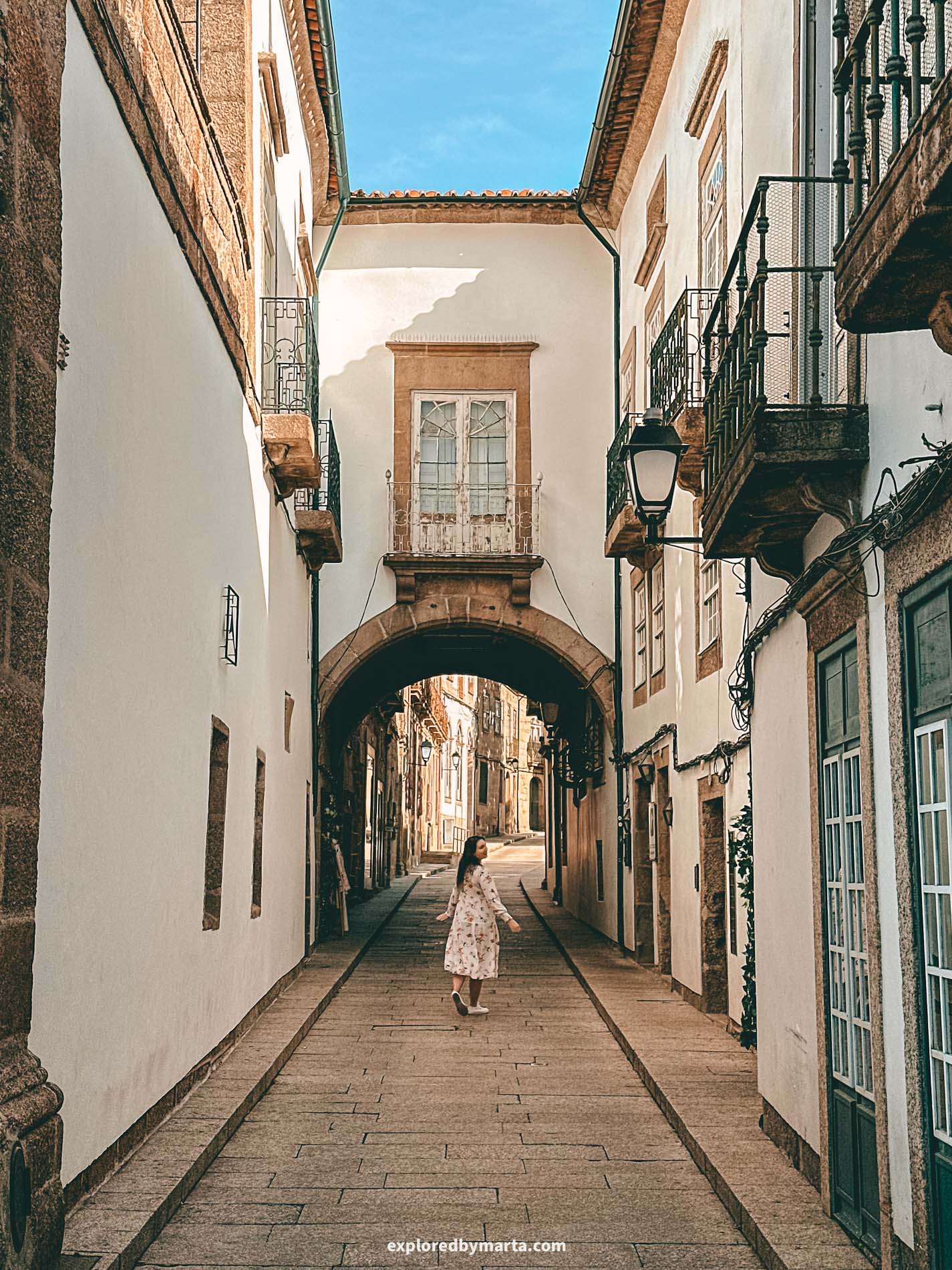 Guimaraes, Portugal-the beautiful Rua de Santa Maria in Guimaraes