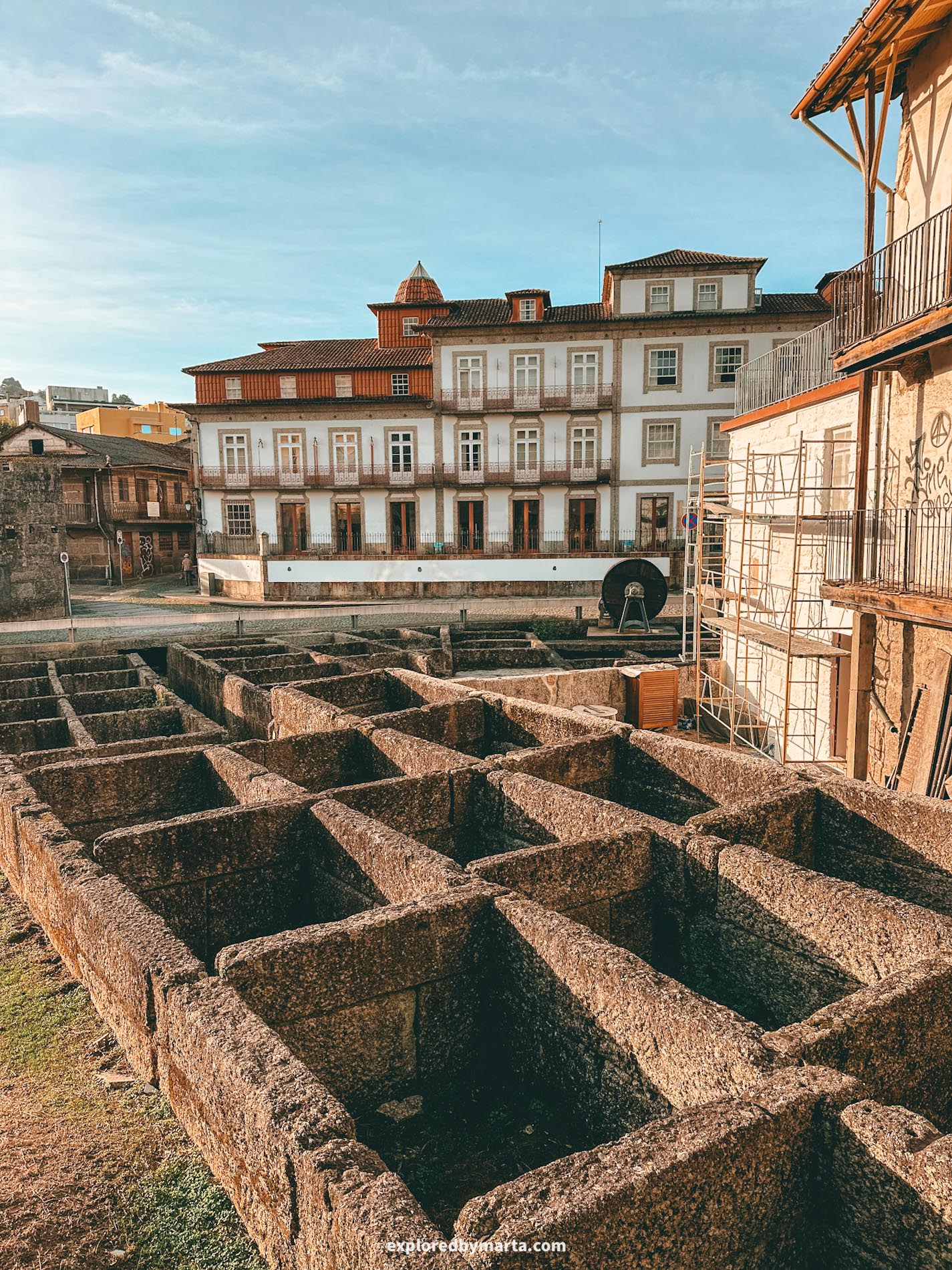 Guimaraes, Portugal-visiting anques de couros or the old leather tanks in the city