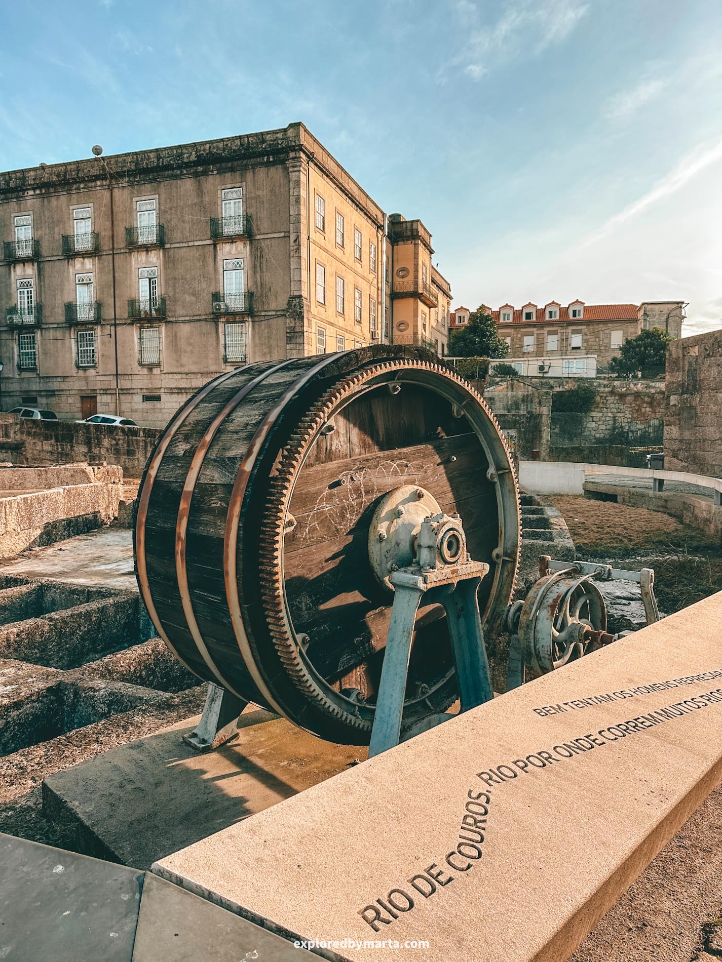 Guimaraes, Portugal-visiting anques de couros or the old leather tanks in the city