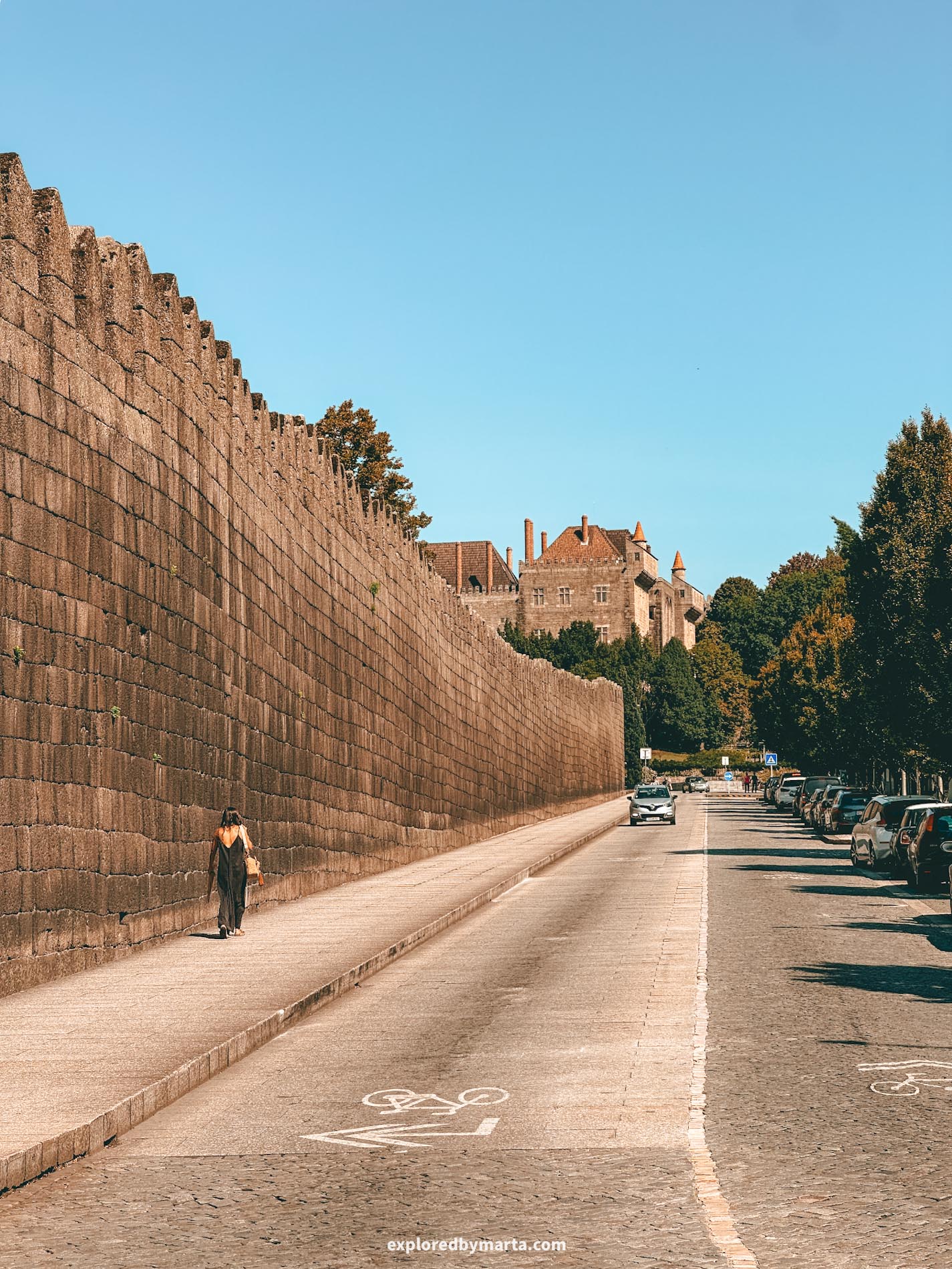 Portugal, Guimaraes-the defensive walls of Guimarães or Muralhas de Guimarães