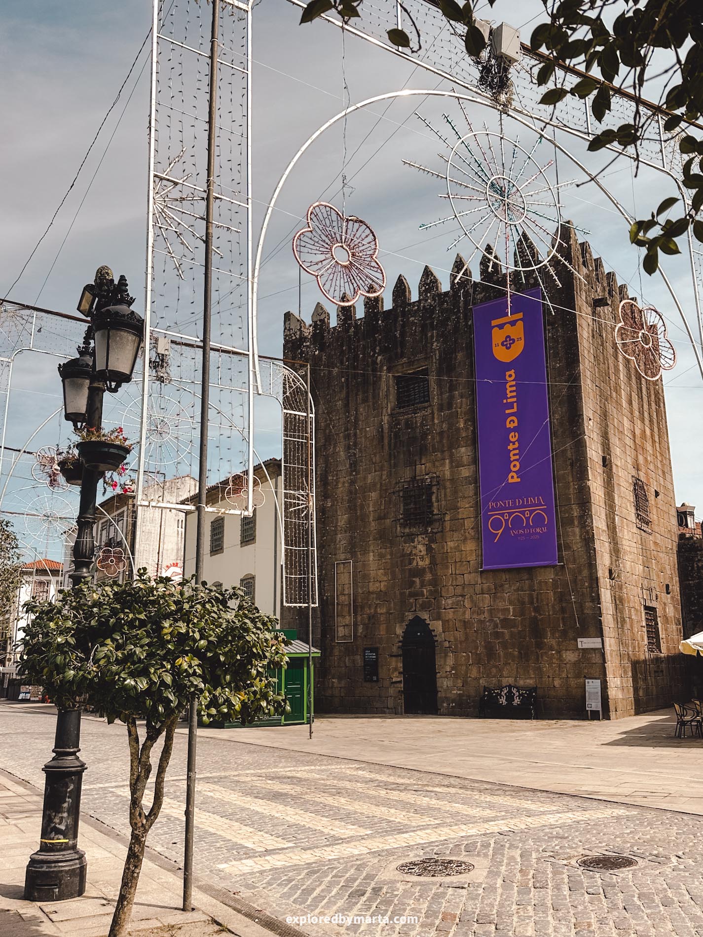 Tower Cadeia Velha in Ponte de Lima, oldest town in Portugal