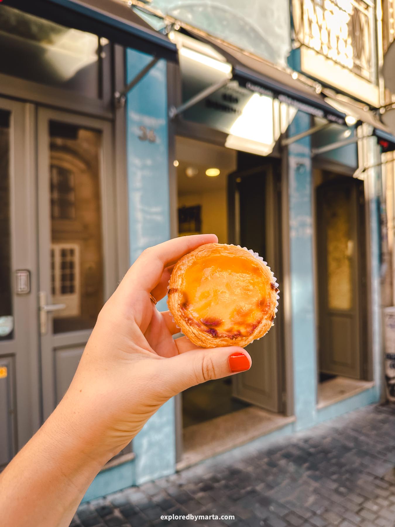 Authentic pastel de nata from Confeitaria São Domingos in Porto, Portugal