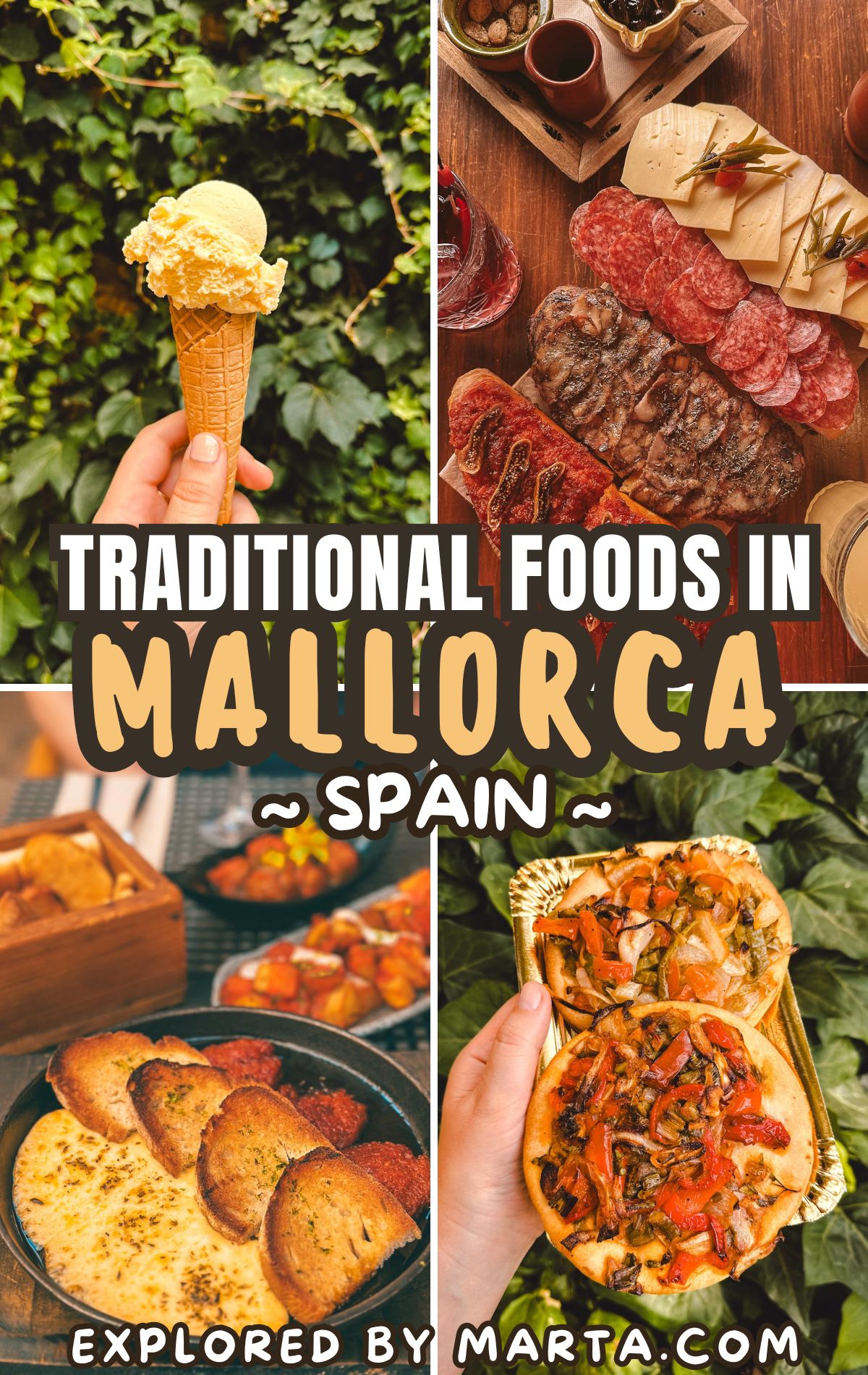 Delicious traditional foods in Mallorca, Spain
