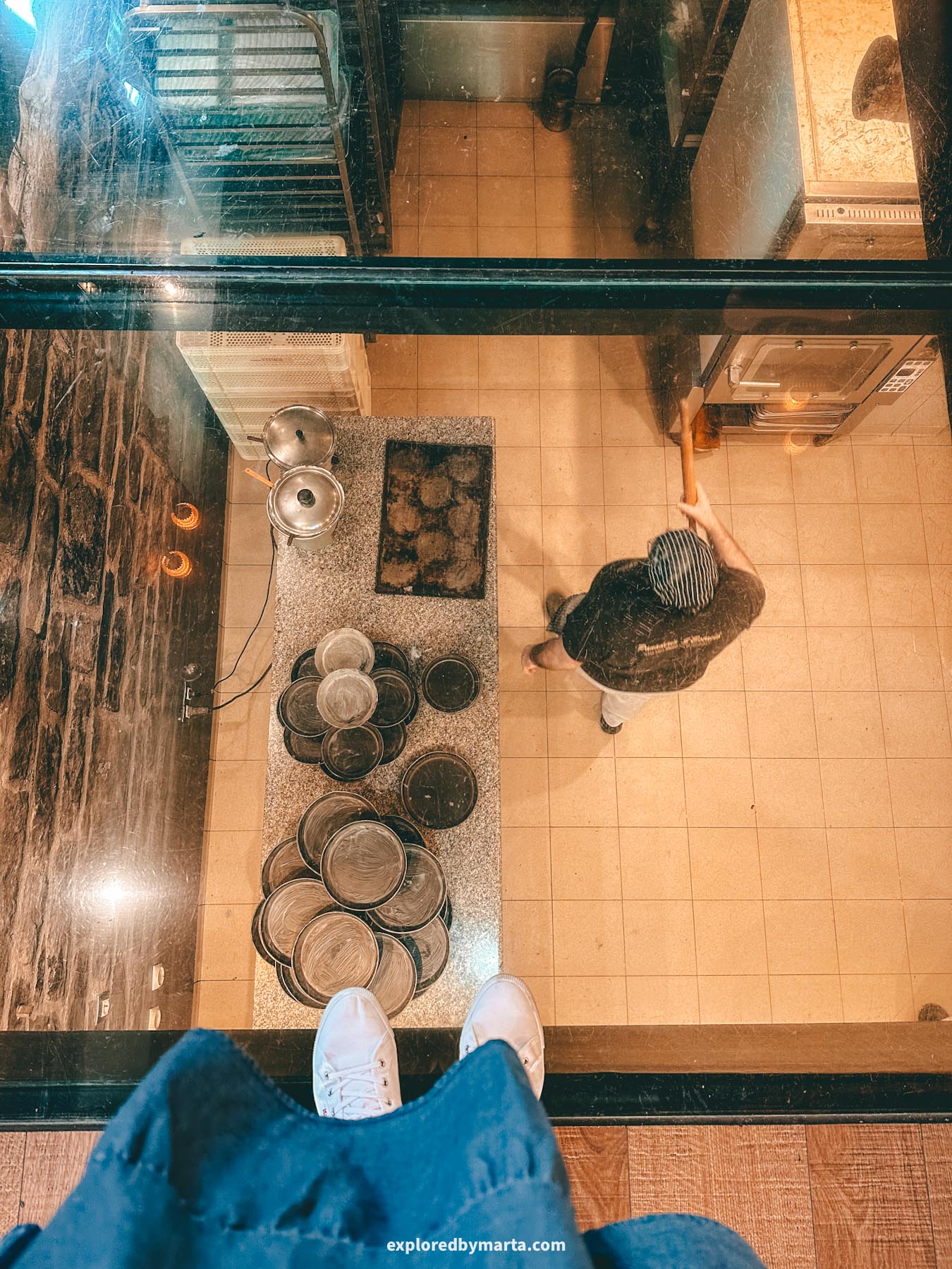 Mallorca, Spain-Panadería S'Estació is one of the most unique bakeries in Palma de Mallorca with a glass floor