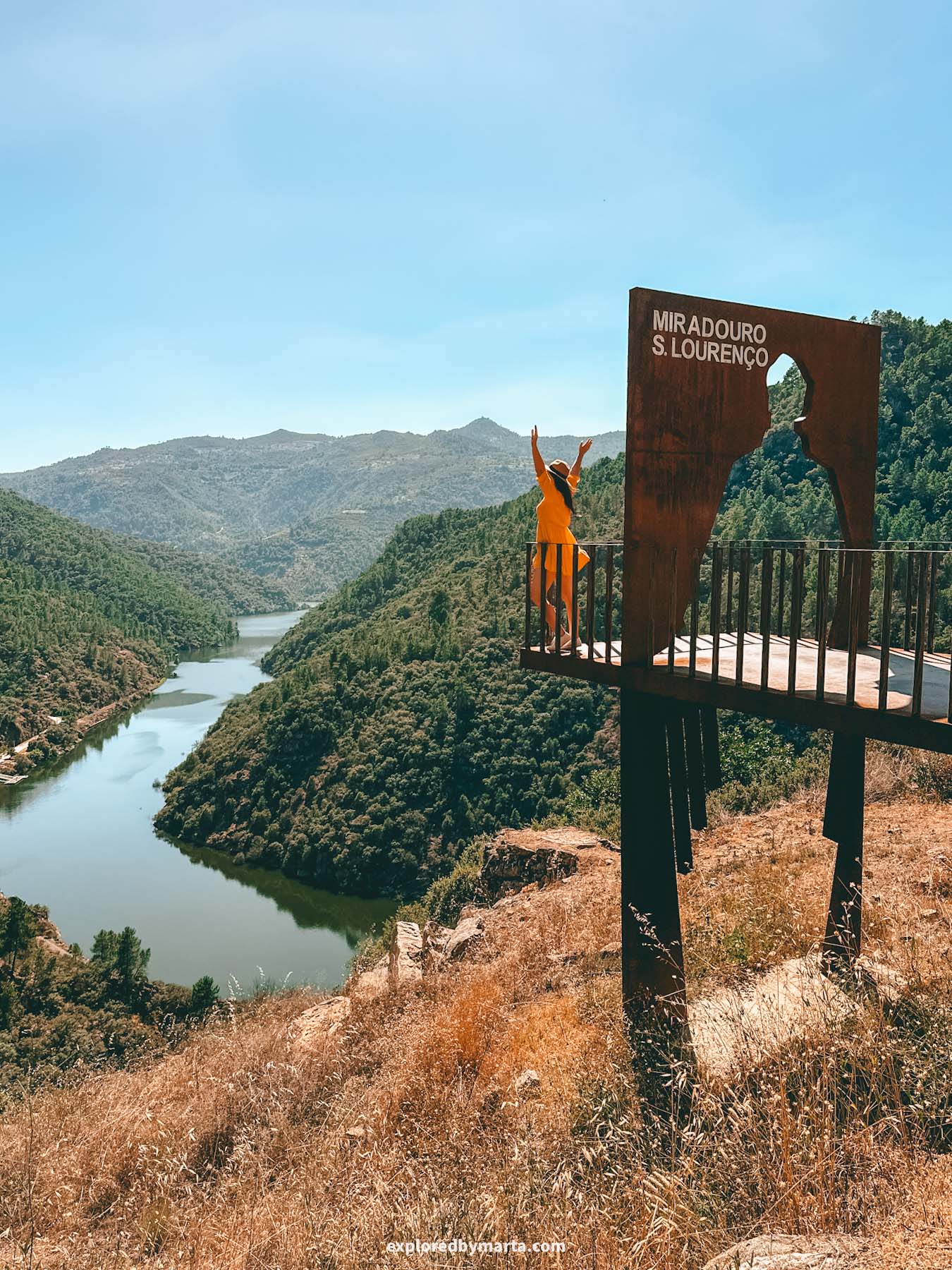 Miradouro de São Lourenço next to Tua River in Portugal