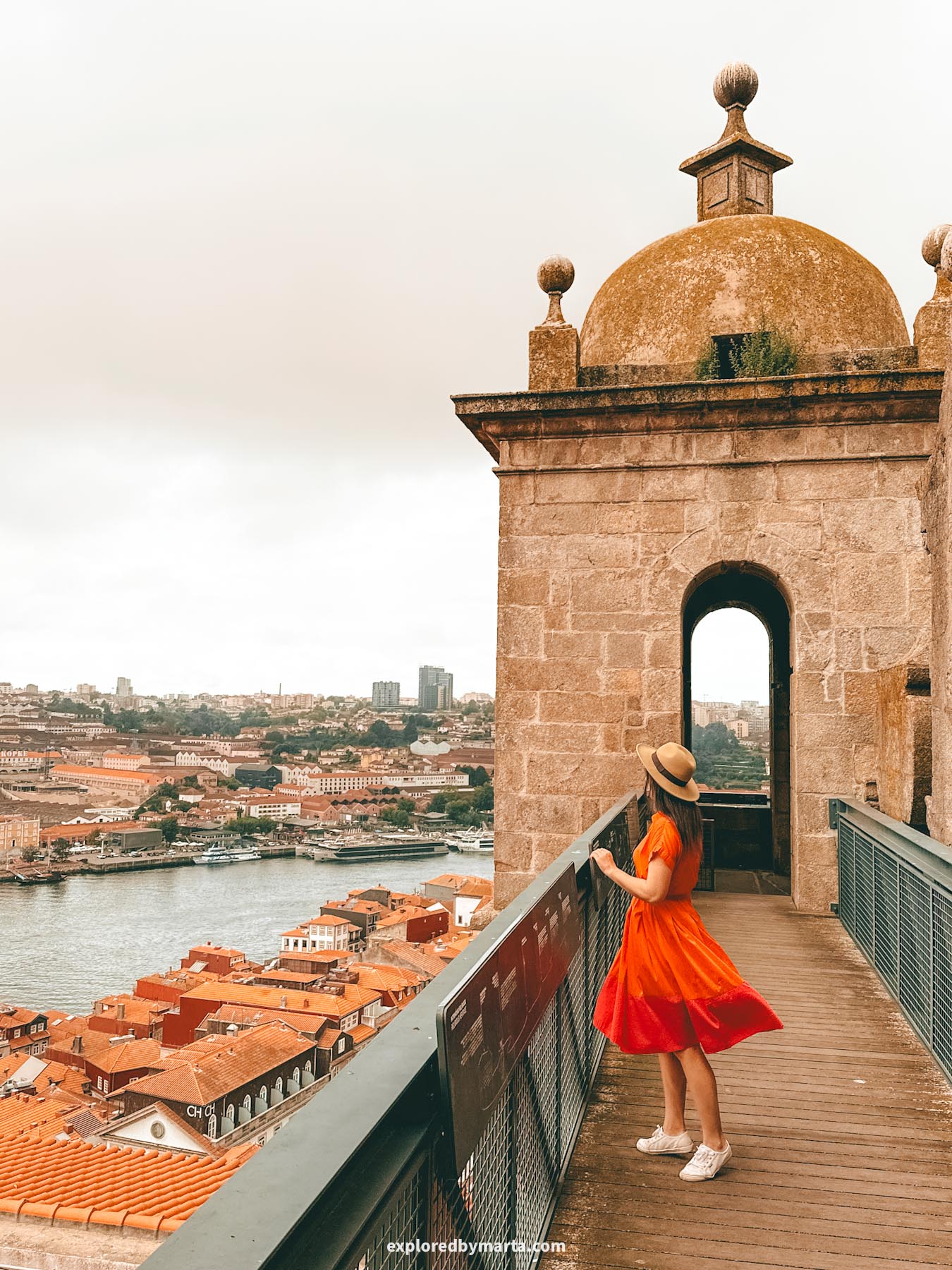 Panoramic city view from the rooftop of Saint Lawrence Church or Igreja de São Lourenço in Porto, Portugal