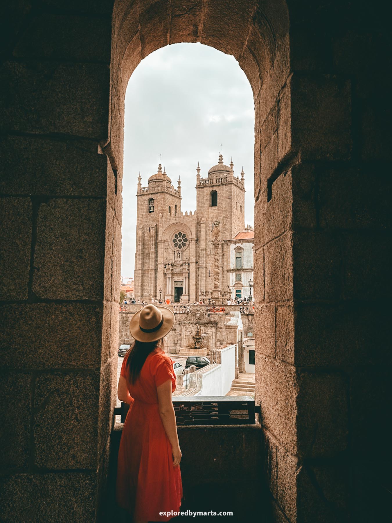 Panoramic city view from the rooftop of Saint Lawrence Church or Igreja de São Lourenço in Porto, Portugal