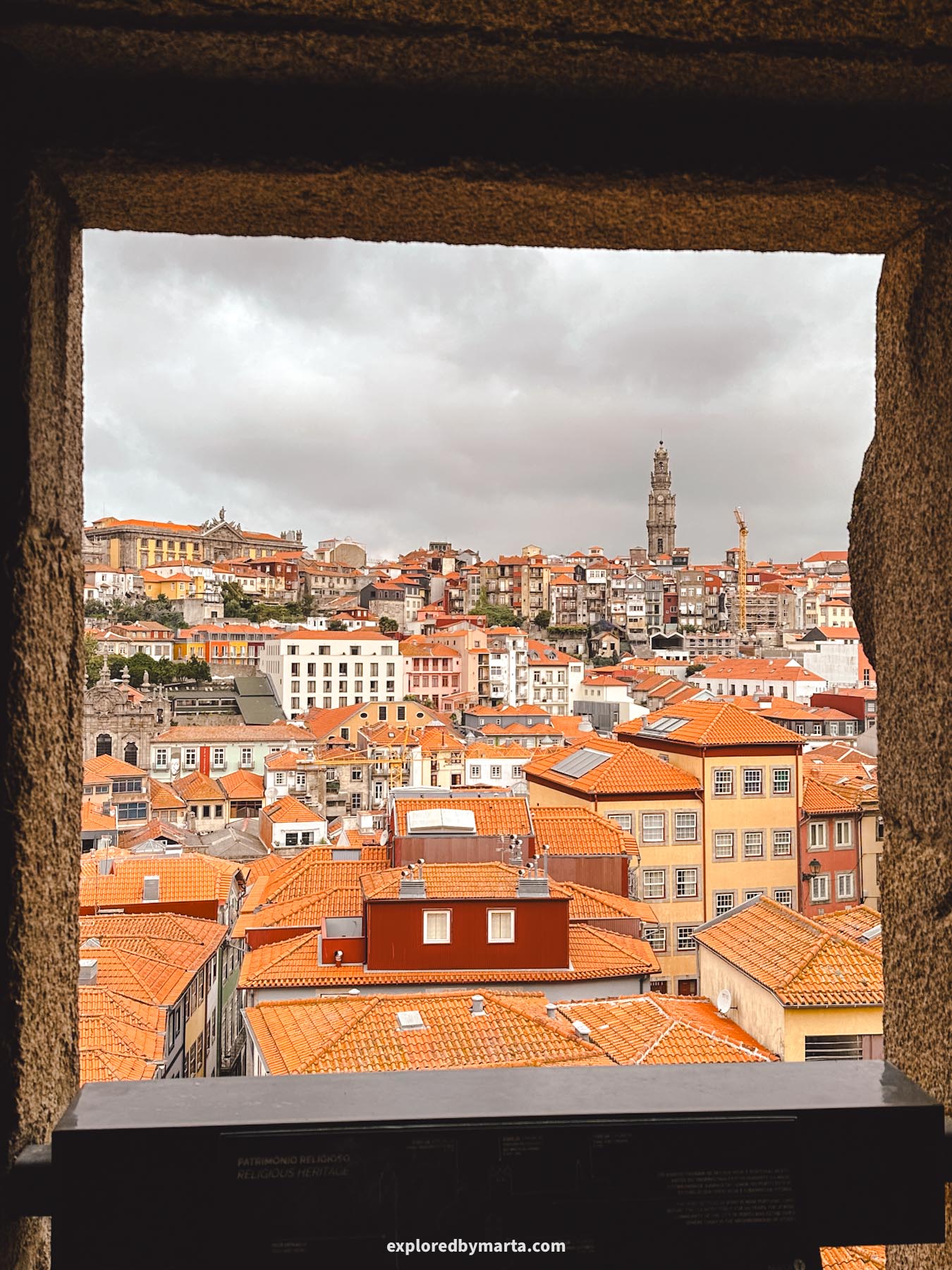 Panoramic city view from the rooftop of Saint Lawrence Church or Igreja de São Lourenço in Porto, Portugal