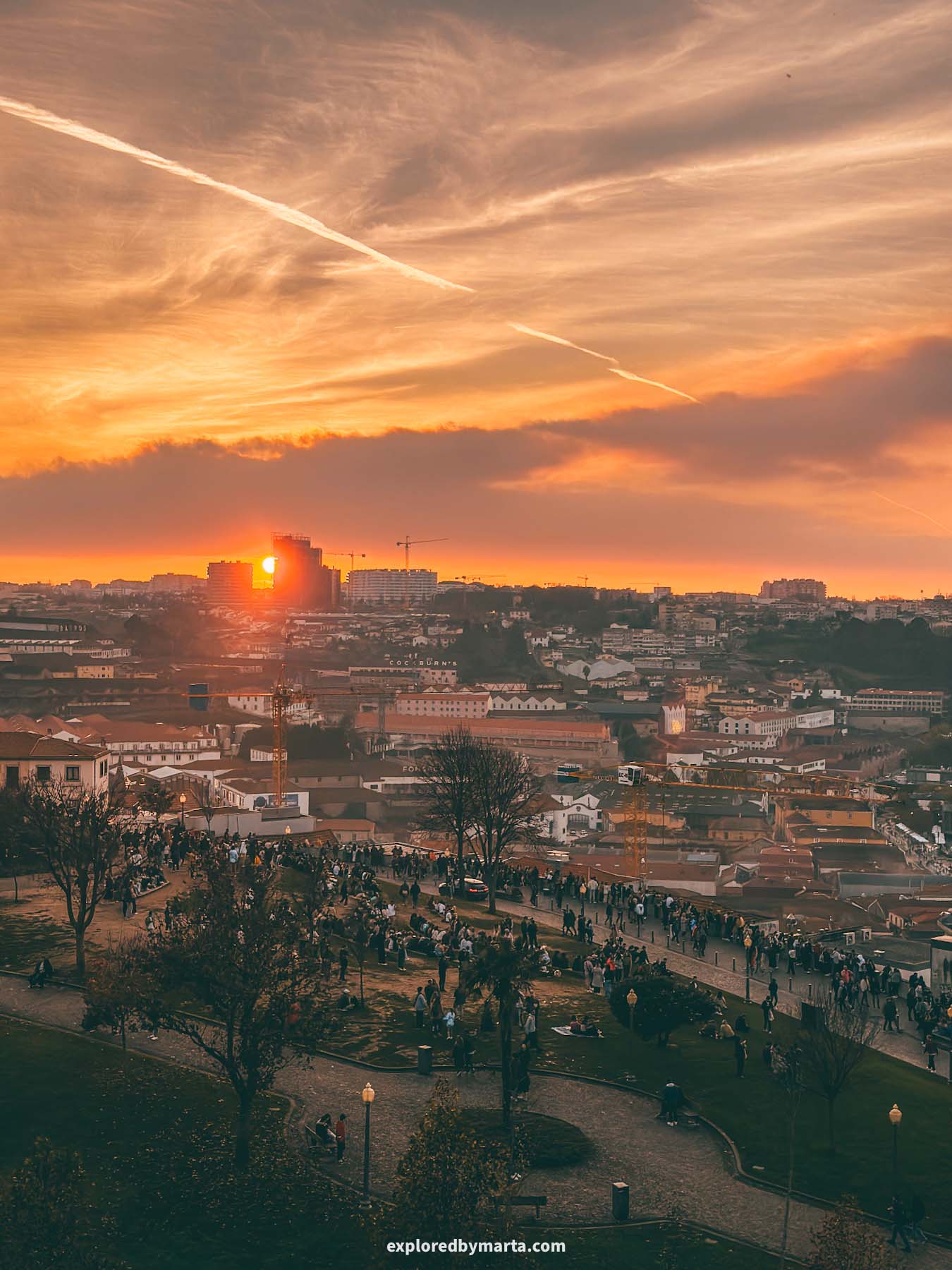 Porto, Portugal-Jardim do Morro viewpoint is one of the best places to watch the sunset in Porto