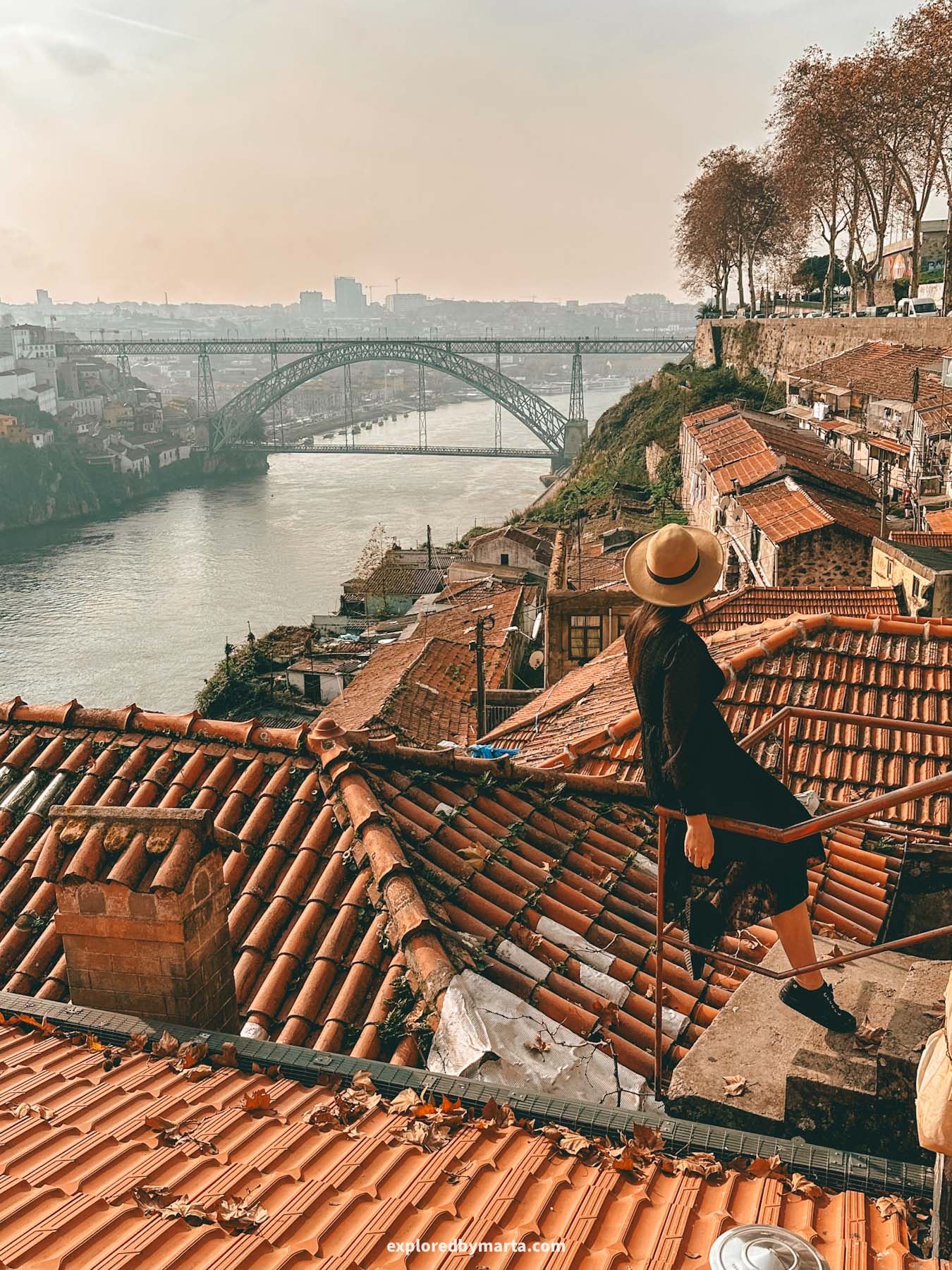 Porto, Portugal-view of the iconic Dom Luís I Bridge over the Douro River in Porto