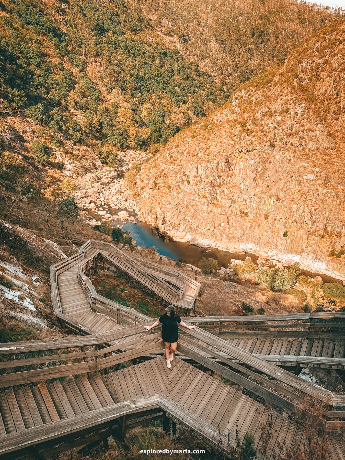 Portugal- the Paiva Walkways or Passadiços do Paiva is a wooden walkway along the Paiva River in Portugal