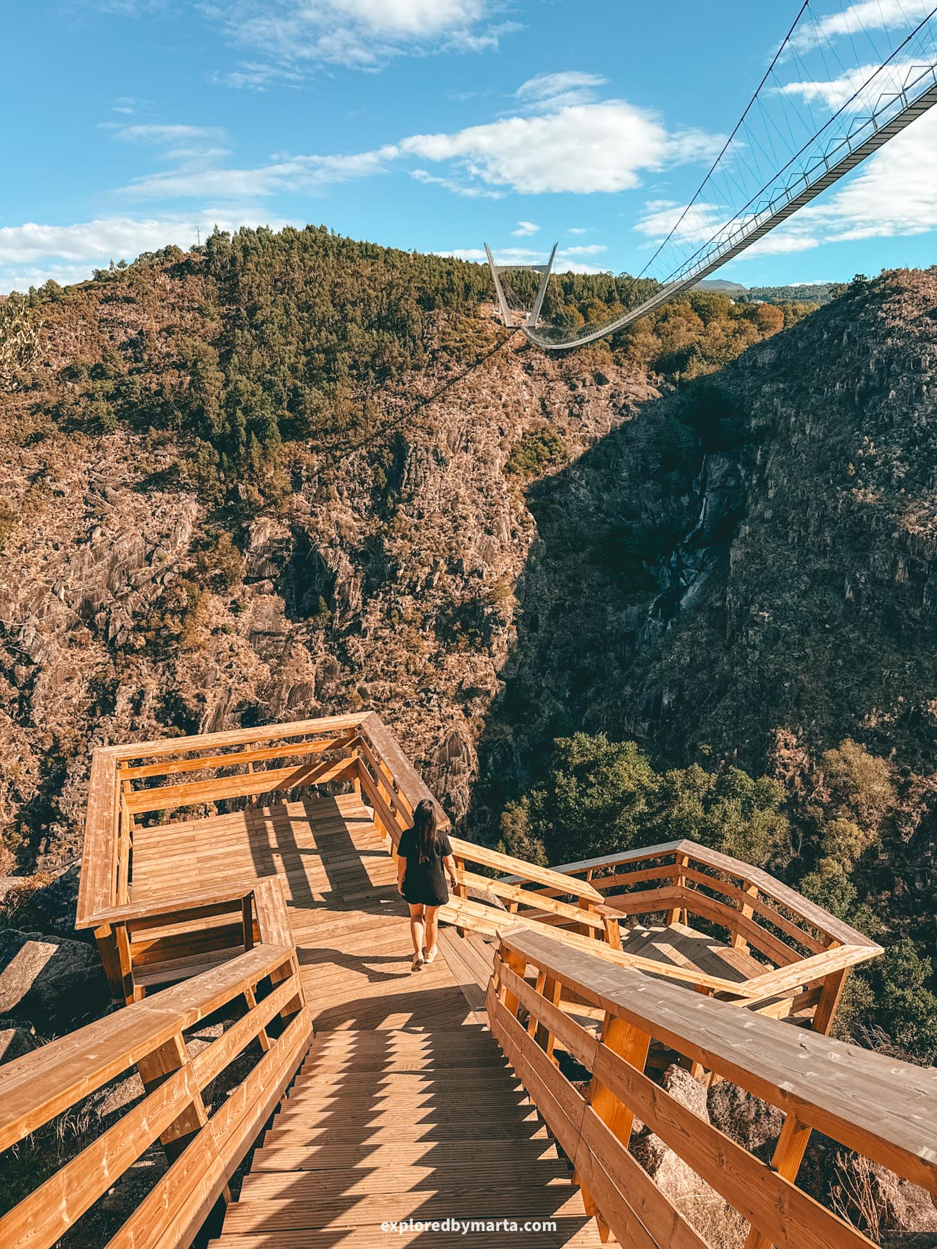 Portugal- the Paiva Walkways or Passadiços do Paiva is a wooden walkway along the Paiva River in Portugal