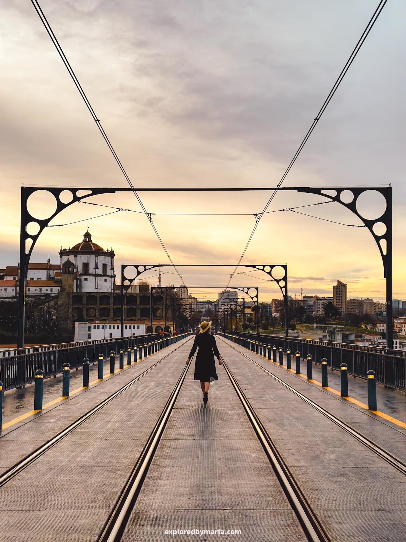 Upper deck of Dom Luís I Bridge in Porto, Portugal