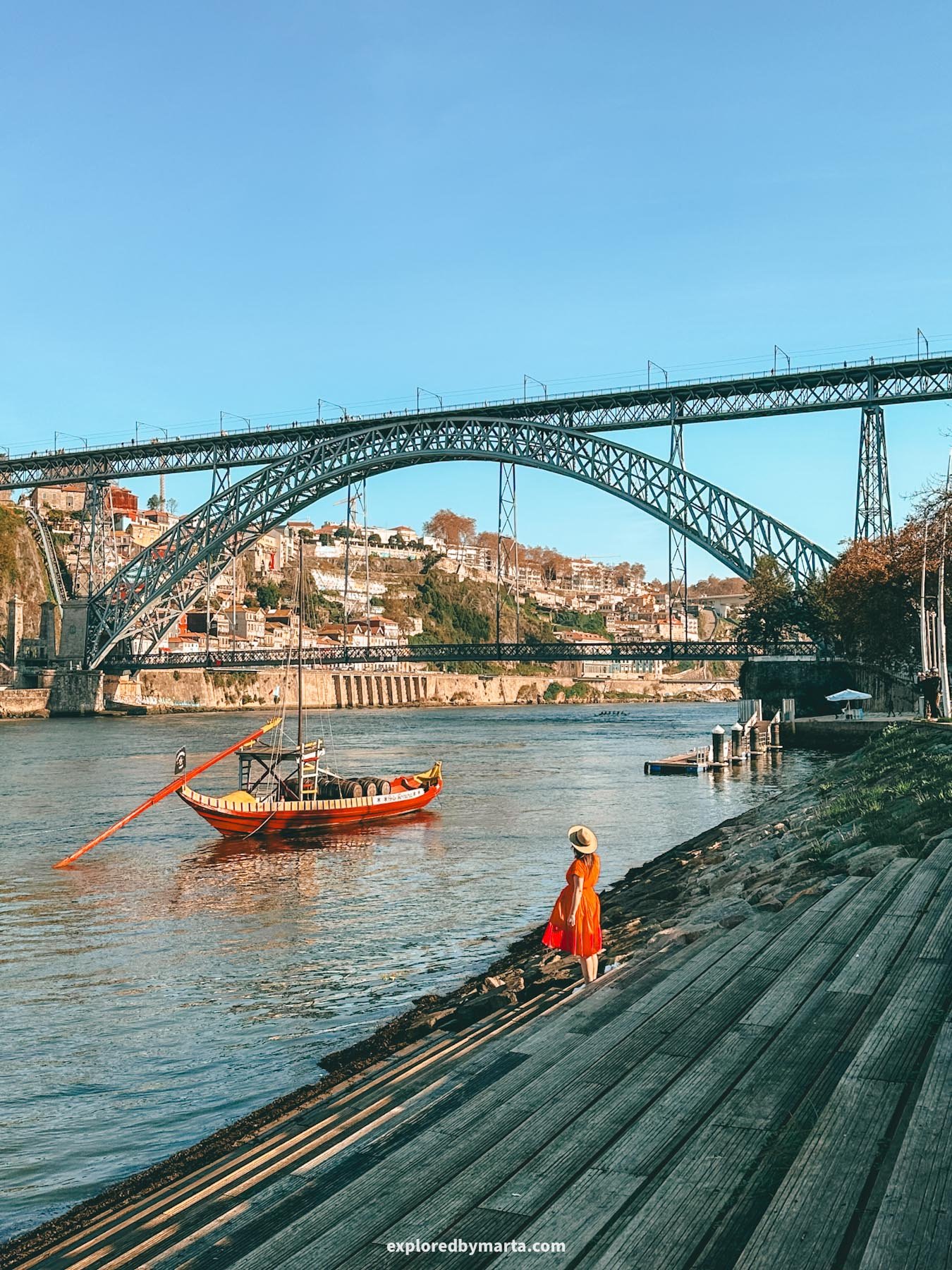 Views of Porto and Ponte Dom Luis I from Cais de Gaia