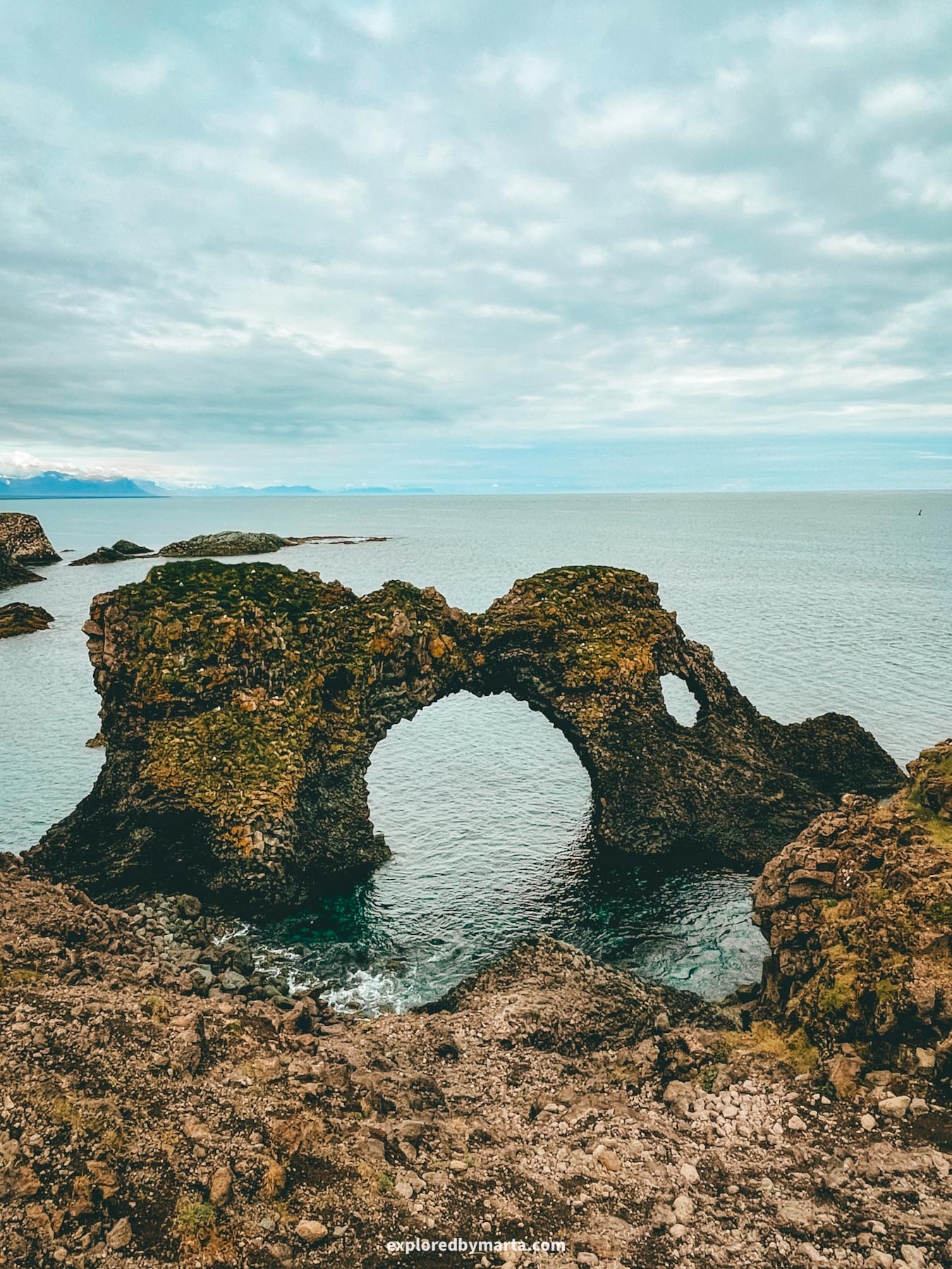 Gatklettur Rock Arch in Snaefellsnes Peninsula in Iceland