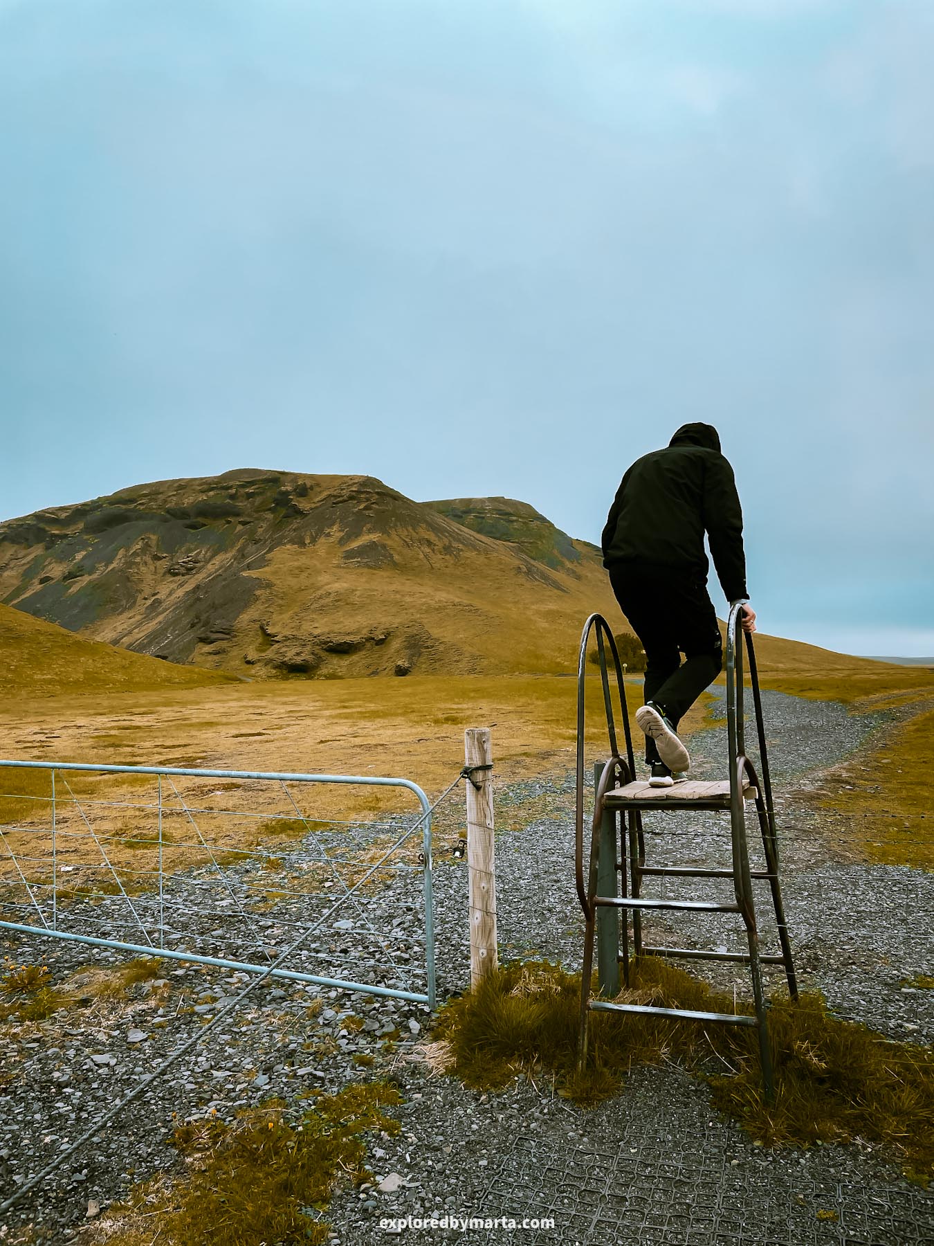 Access to Kvernufoss Waterfall in Iceland