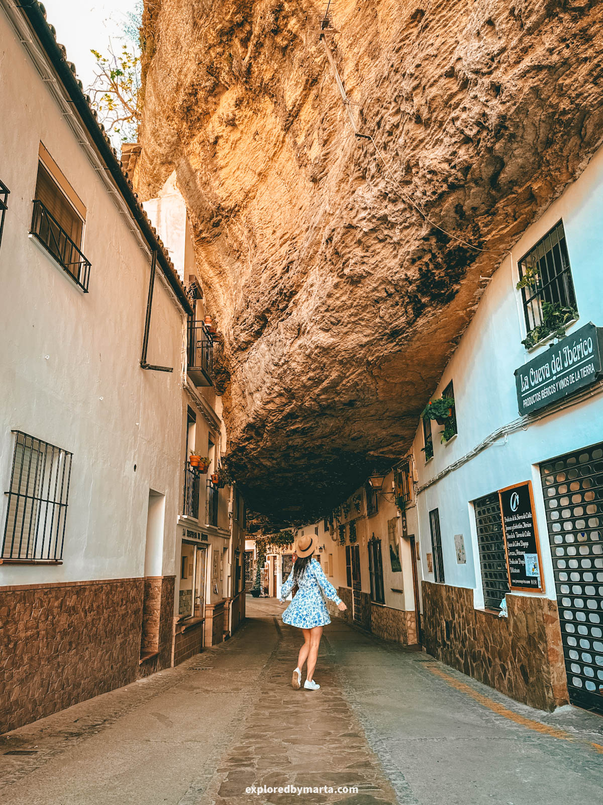 Calle Cuevas de la Sombra in Setenil de las Bodegas cave village in Spain