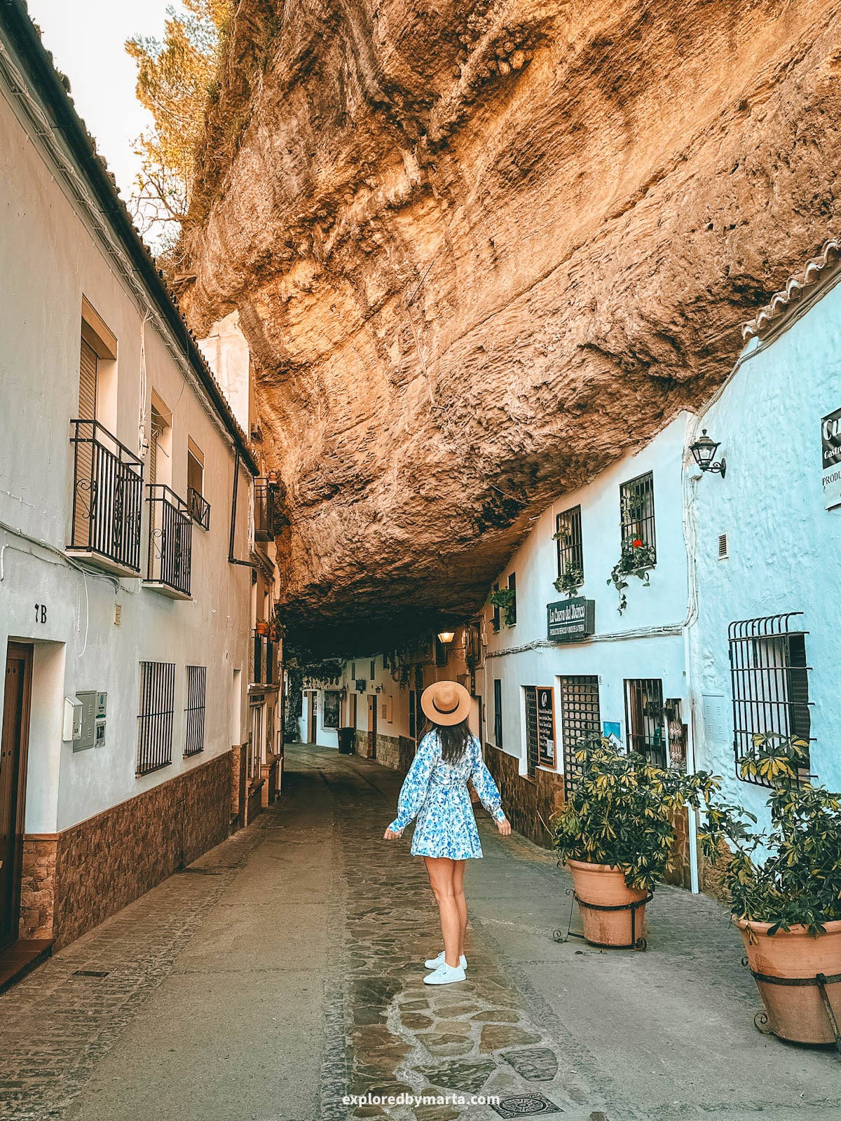 Calle Cuevas de la Sombra in Setenil de las Bodegas cave village in Spain