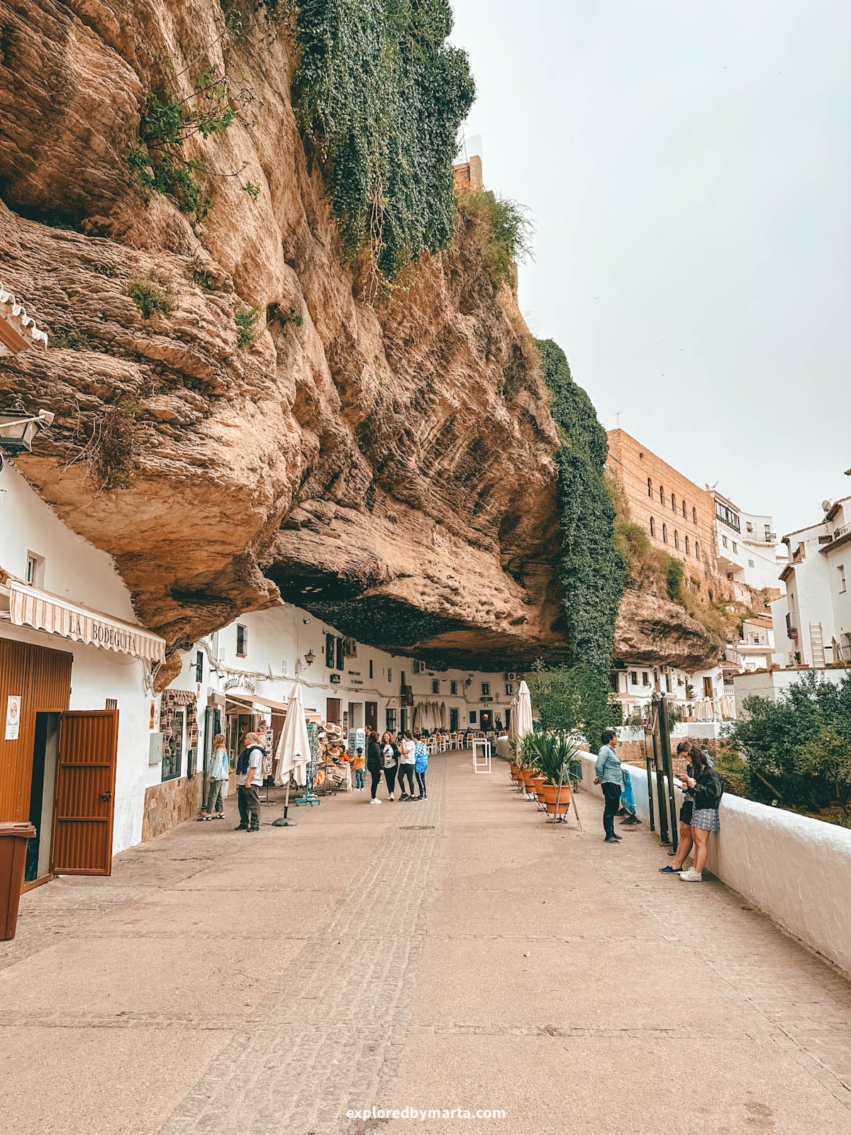 Calle Cuevas del Sol in Setenil de las Bodegas cave village in Spain