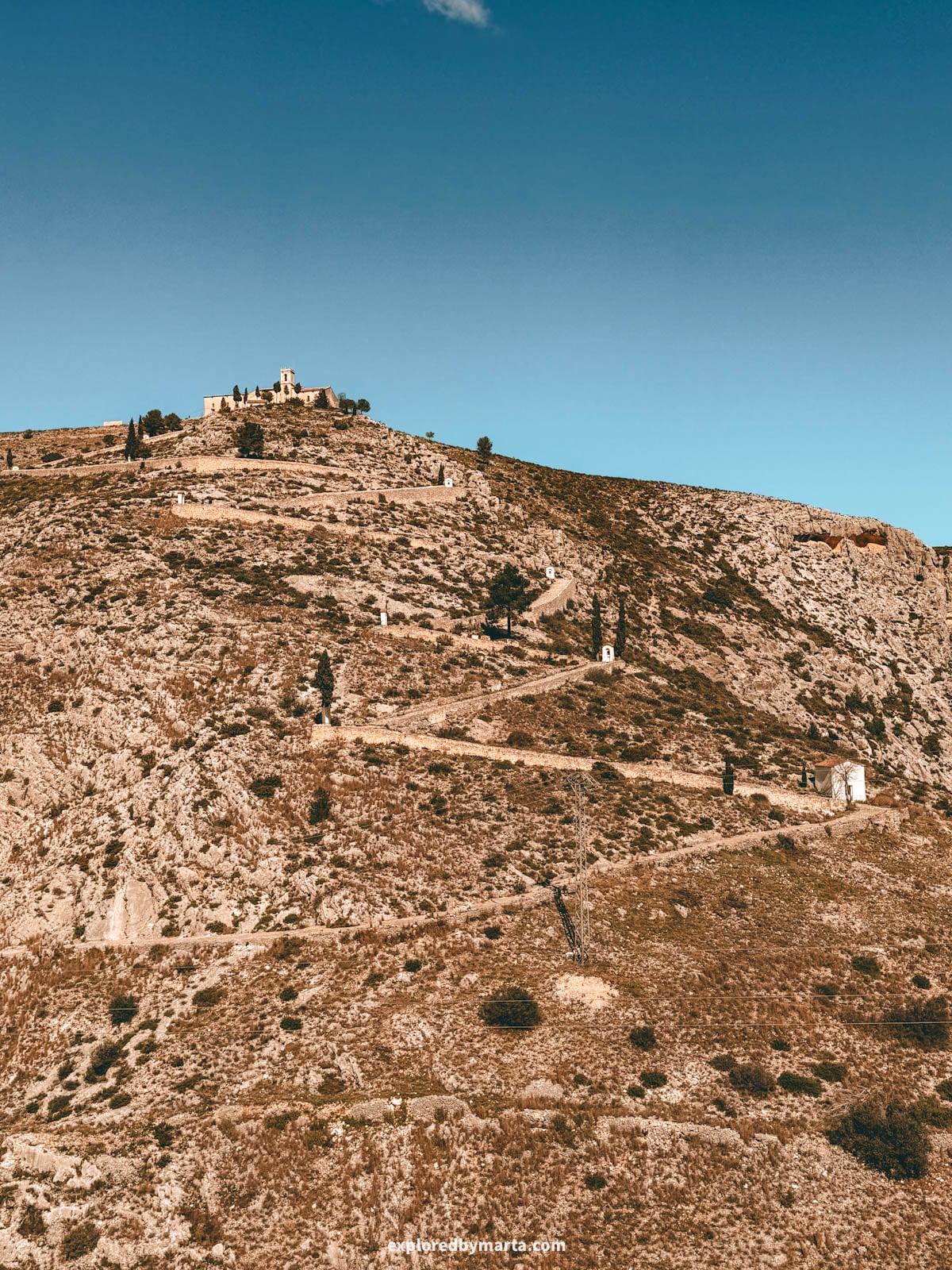 Ermita de Santo Cristo hilltop chapel next to Bocairent village in Spain