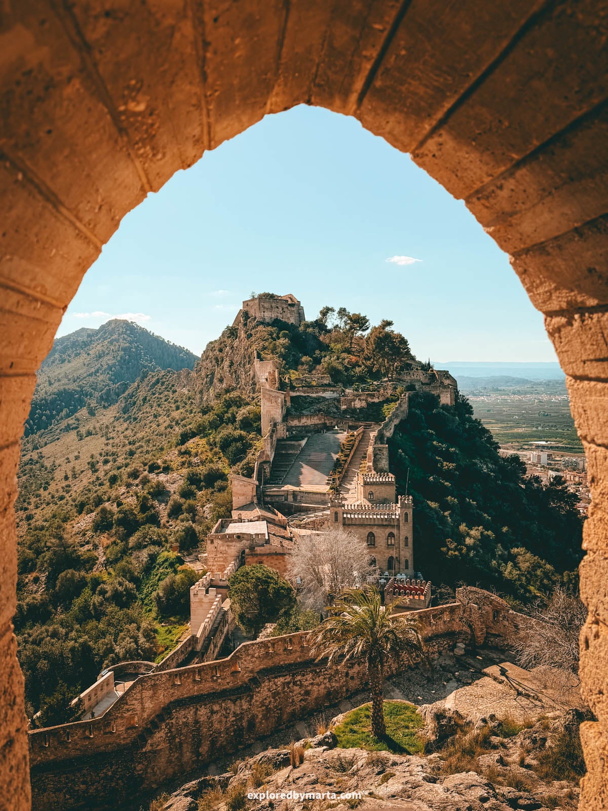 Exploring the majestic Xàtiva Castle on a hilltop overlooking Xátiva, Spain