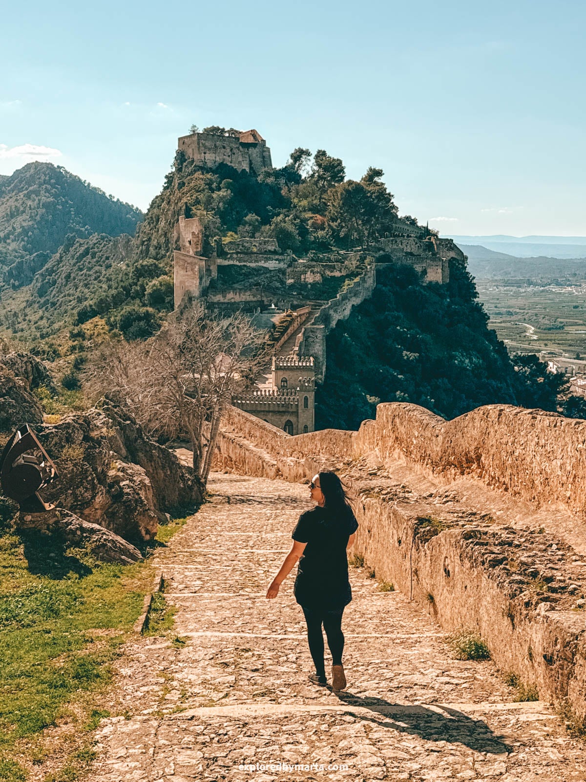 Exploring the majestic Xàtiva Castle on a hilltop overlooking Xátiva, Spain