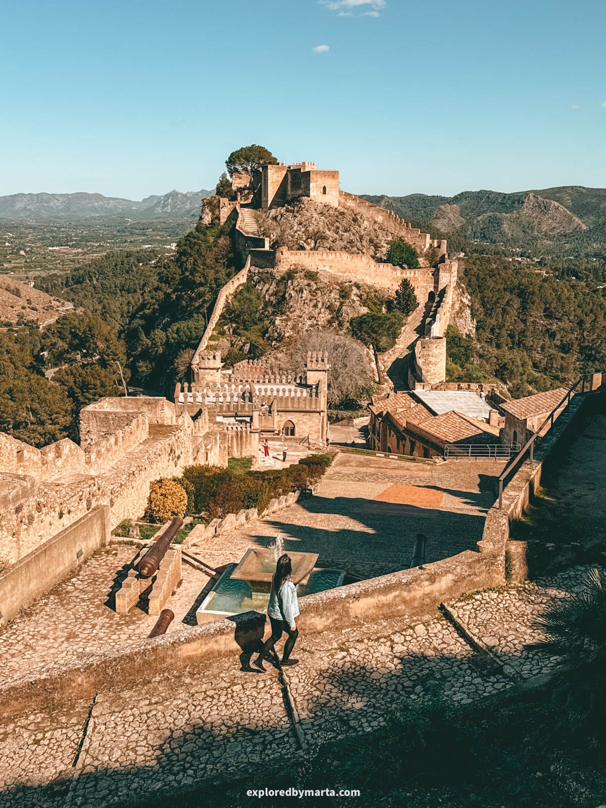 Exploring the majestic Xàtiva Castle on a hilltop overlooking Xátiva, Spain