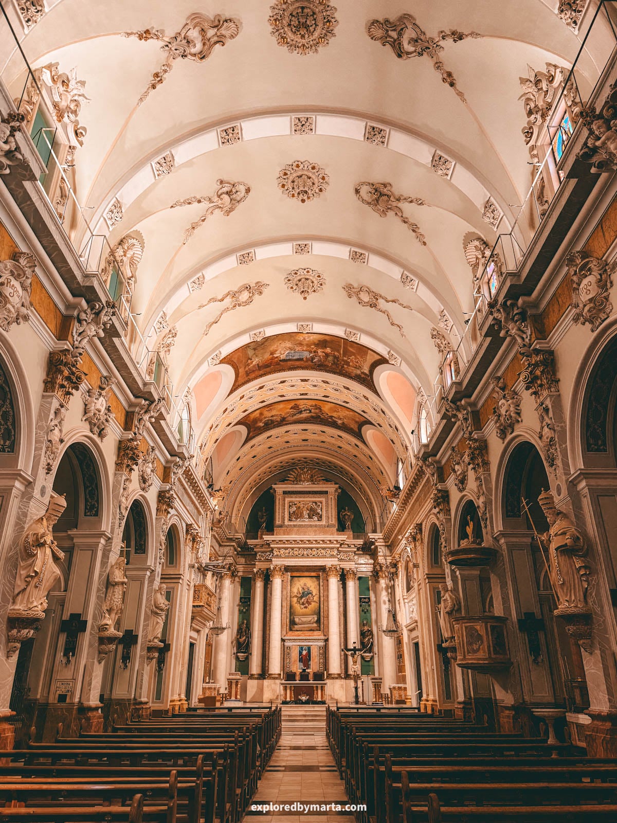 Interior of Parròquia Assumpció de Nostra Senyora de Bocairent in the village of Bocairent, Valencia Region, Spain