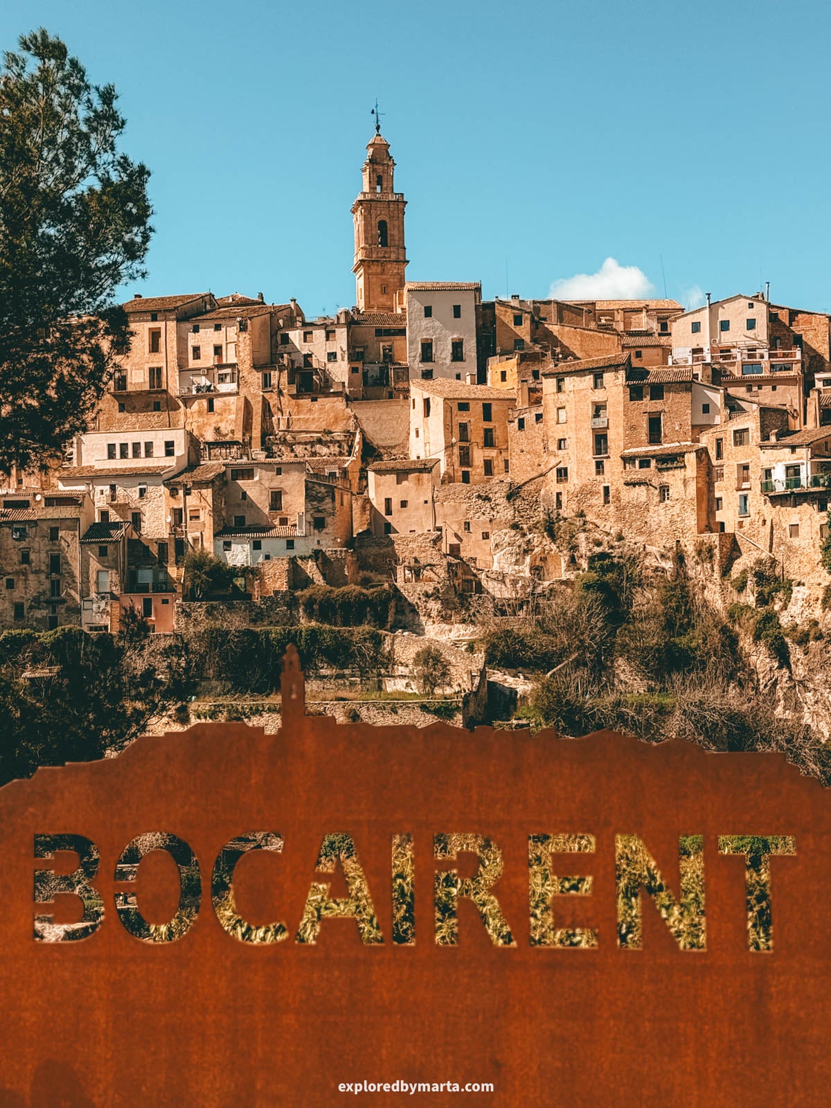 Mirador del Cementeri overlooking the village of Bocairent, Valencia Region, Spain