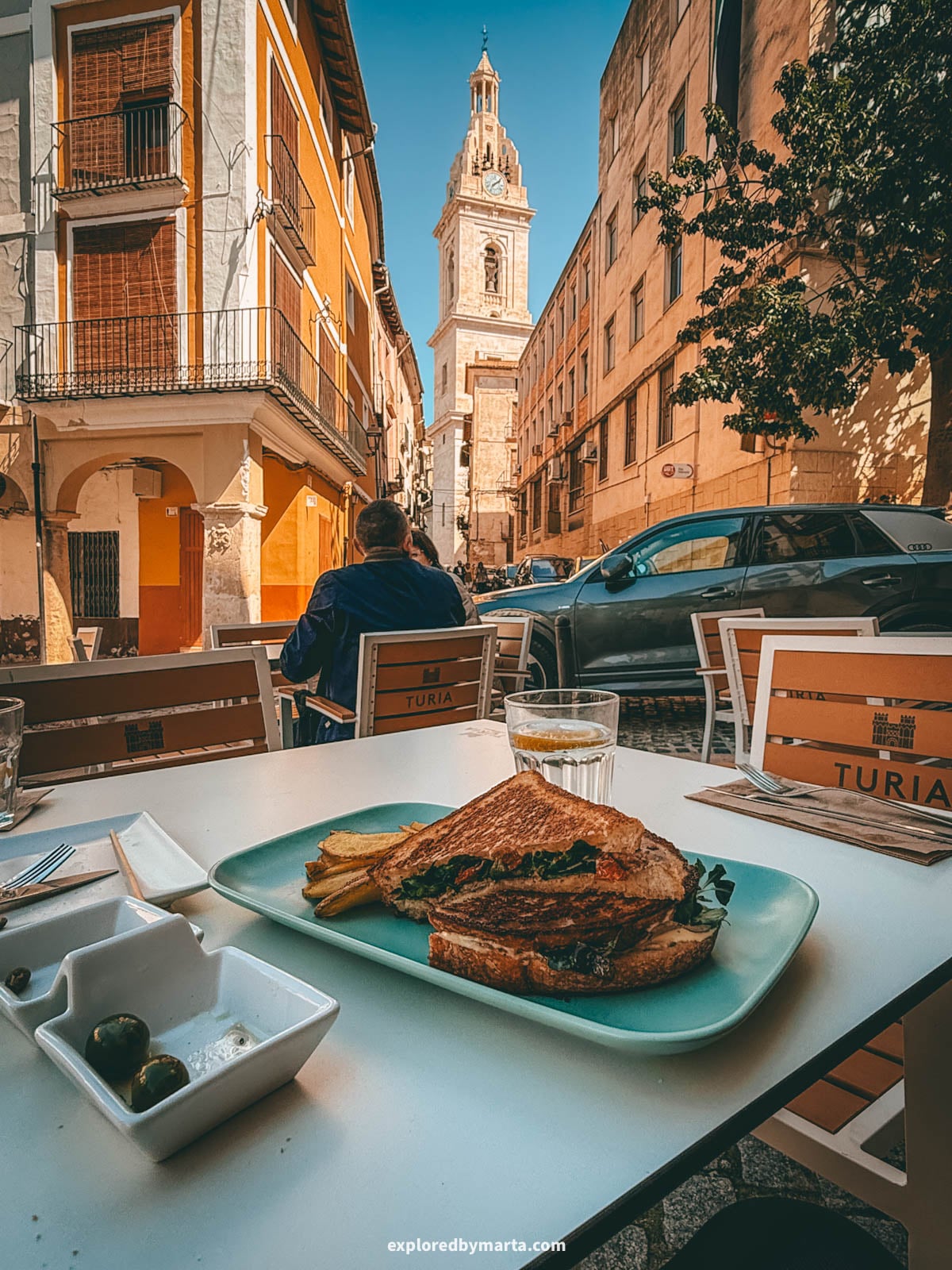 Plaça del Mercat or Plaza del Mercado in Xátiva, Valencia Region, Spain
