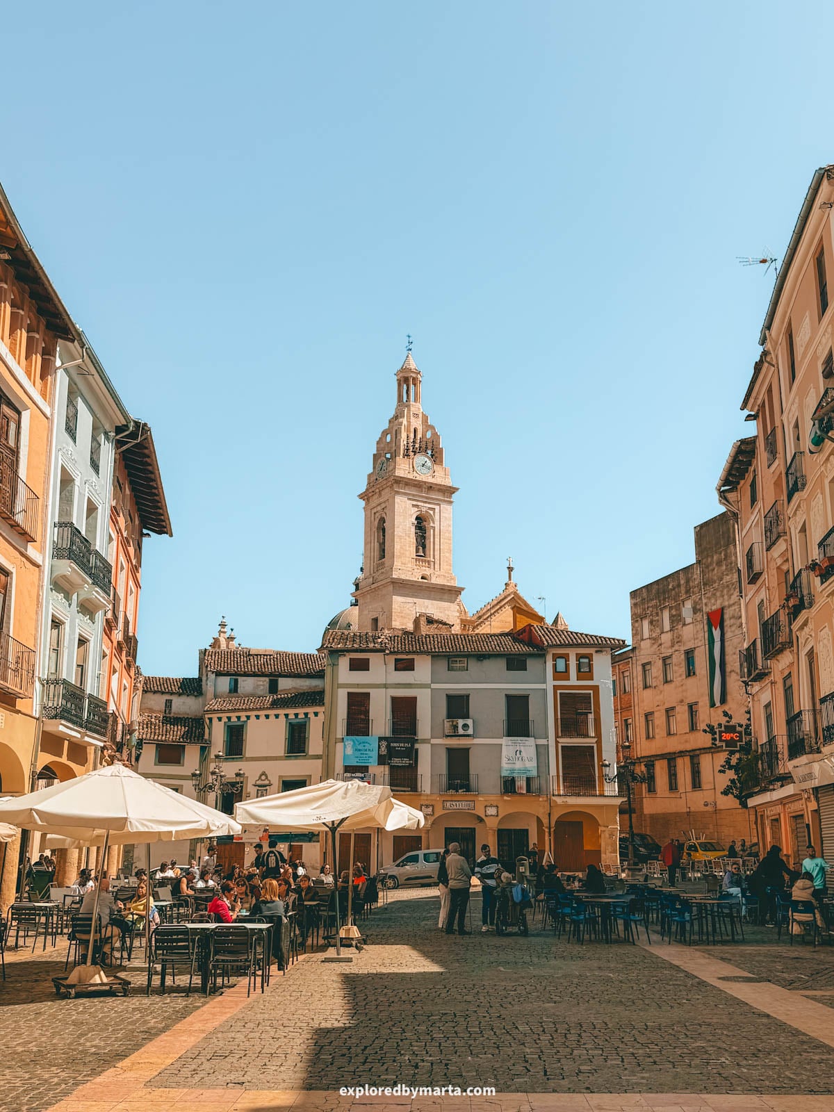 Plaça del Mercat or Plaza del Mercado in Xátiva, Valencia Region, Spain