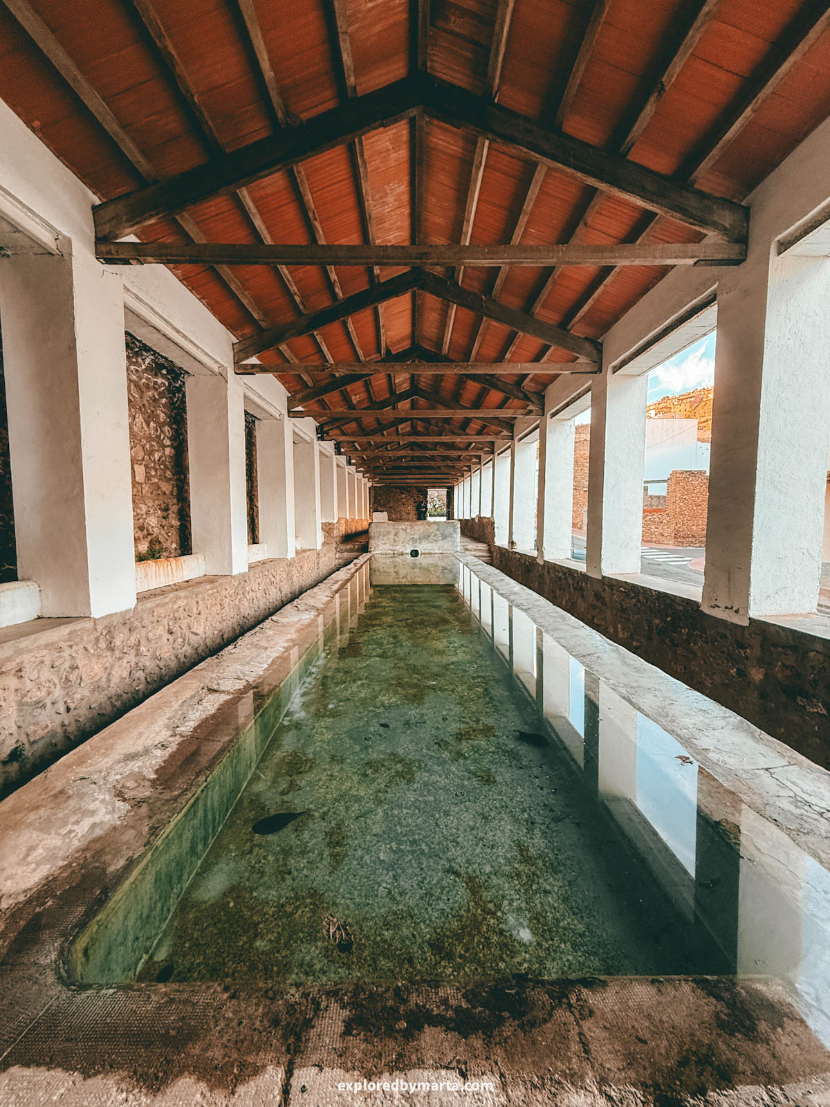 Safareig, a historical open-air communal washing area in Vilafamés, Valencia Region, Spain