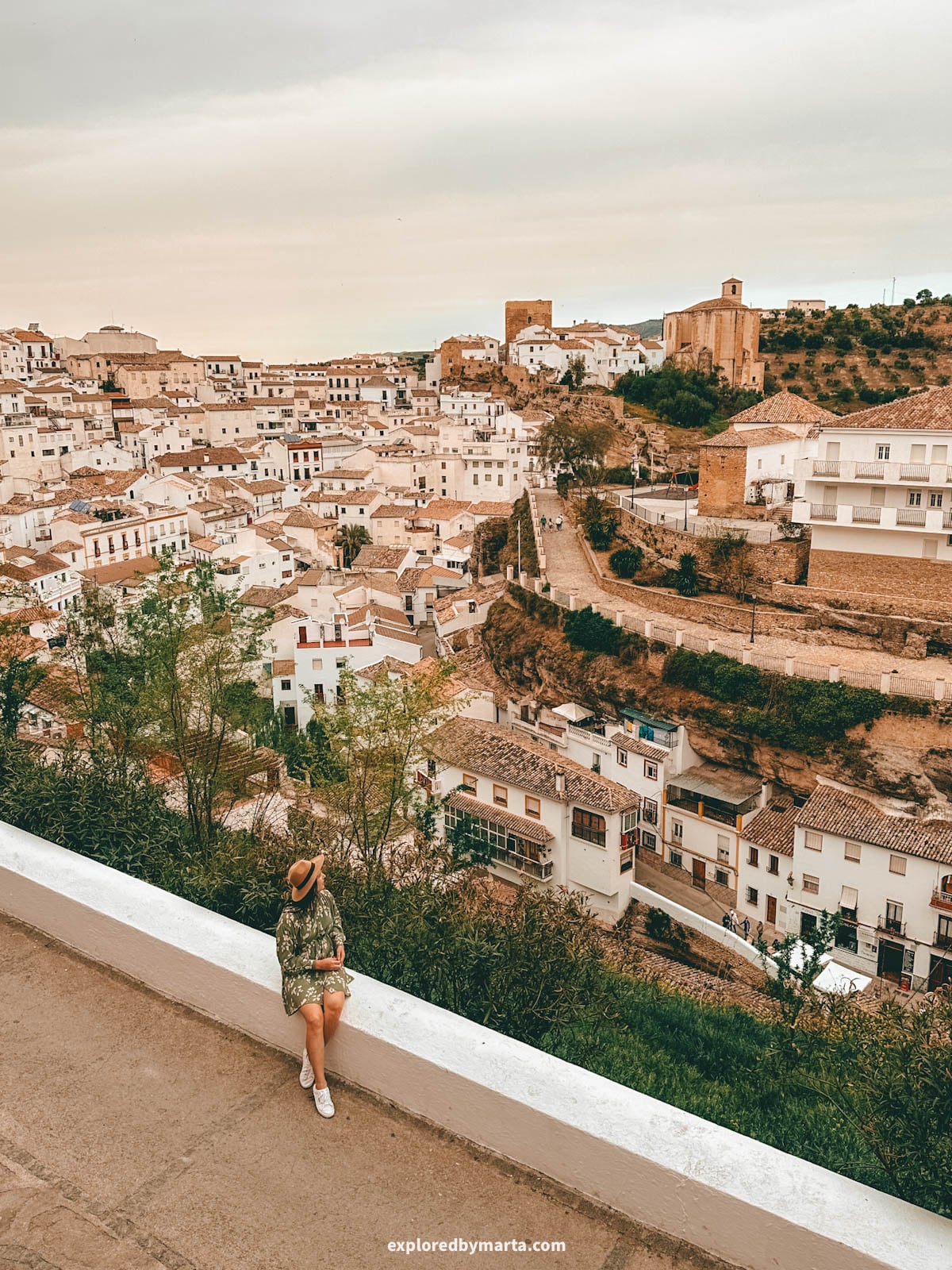 View from Calle Cantareria Alta street in Setenil de las Bodegas cave village in Spain