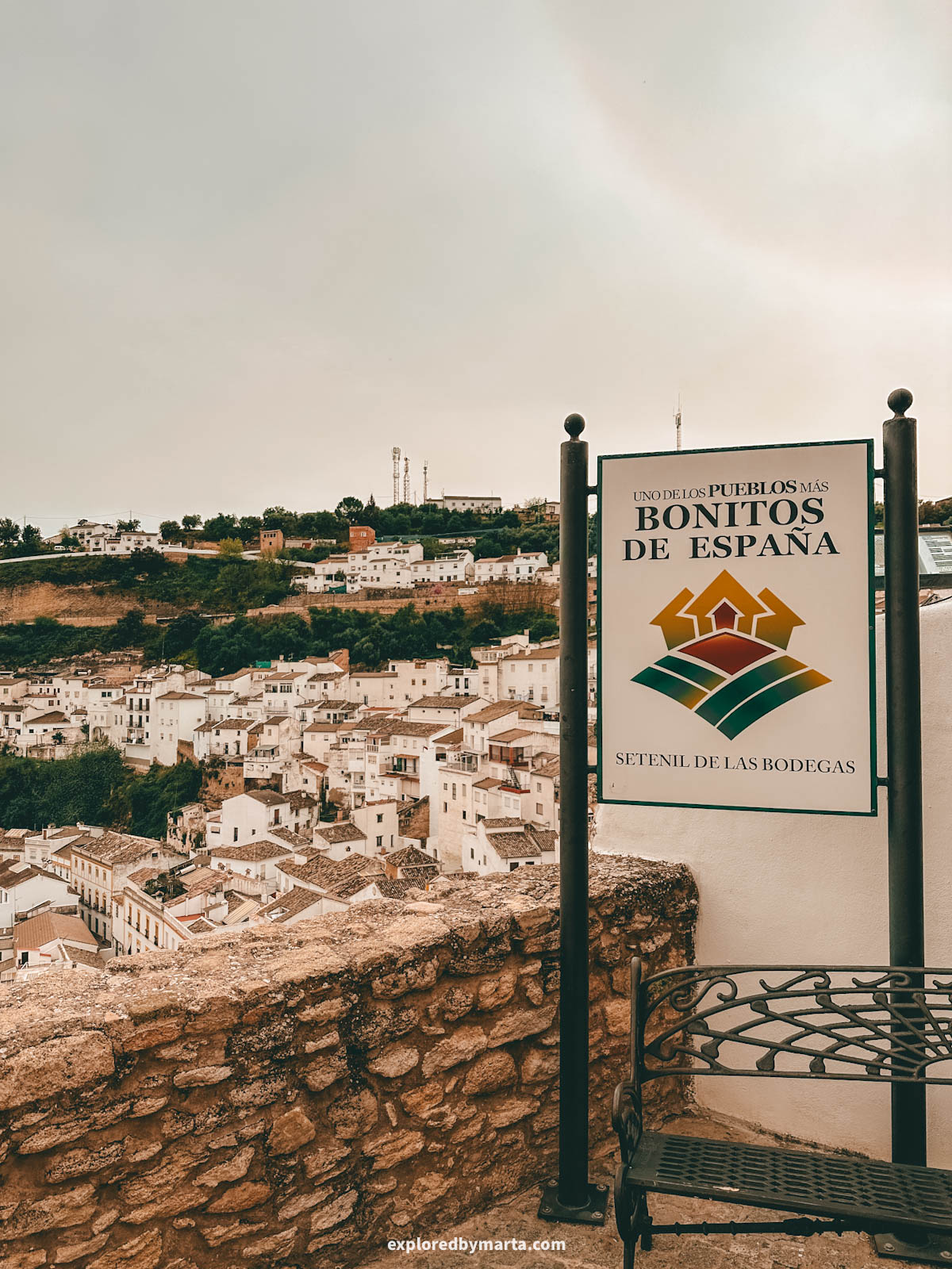 View from Mirador del Lizón overlooking Setenil de las Bodegas cave village in Spain