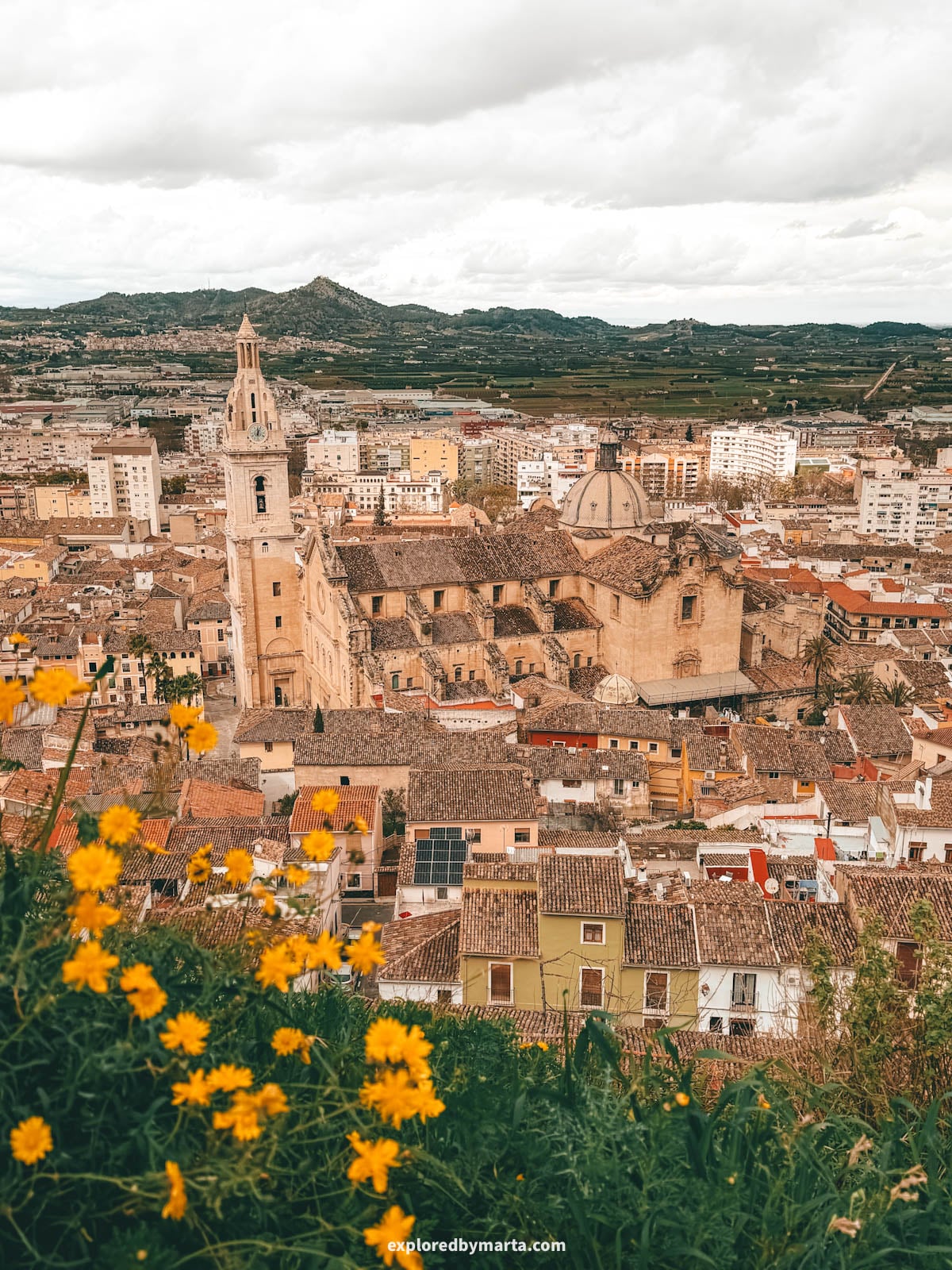 Views from Bellveret Viewpoint overlooking Xátiva, Spain