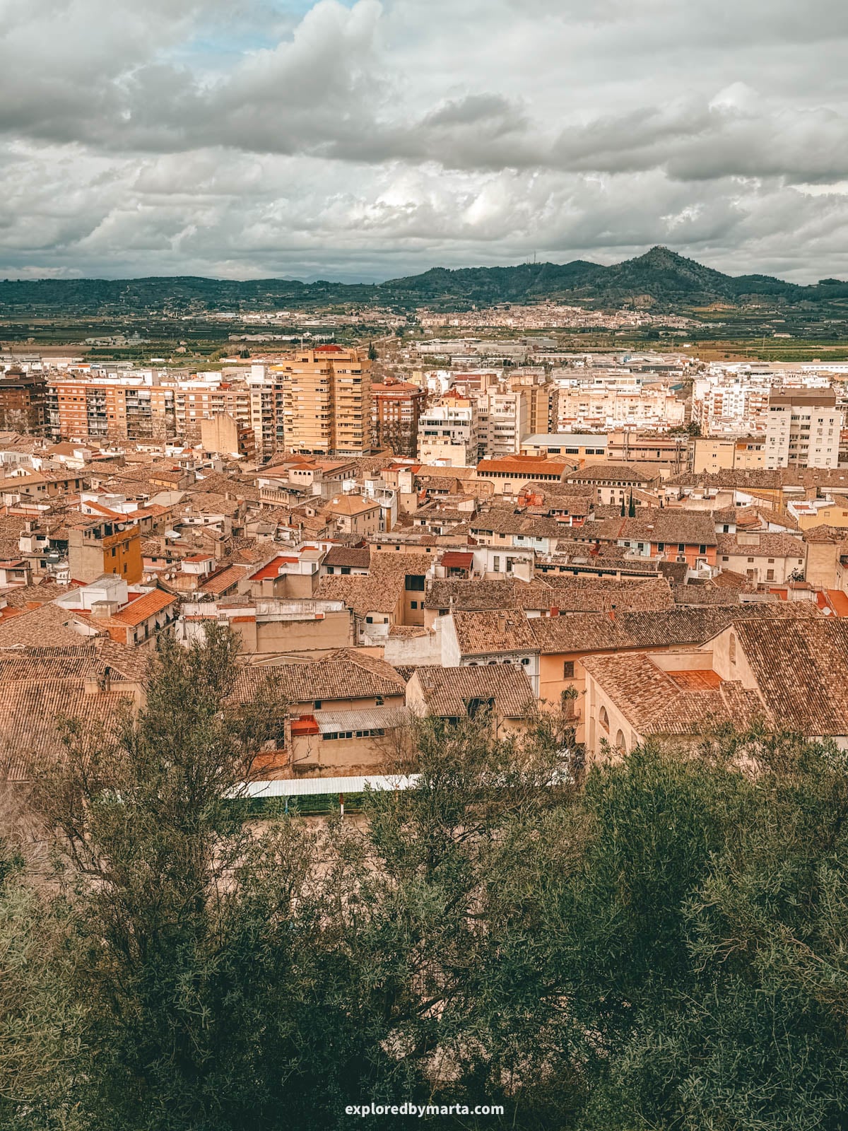 Views from Bellveret Viewpoint overlooking Xátiva, Spain