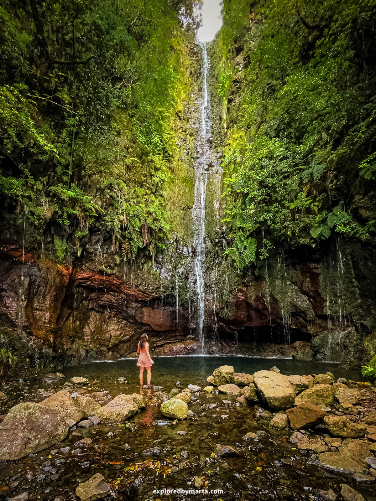 25 Fontes waterfall in Madeira, Portugal