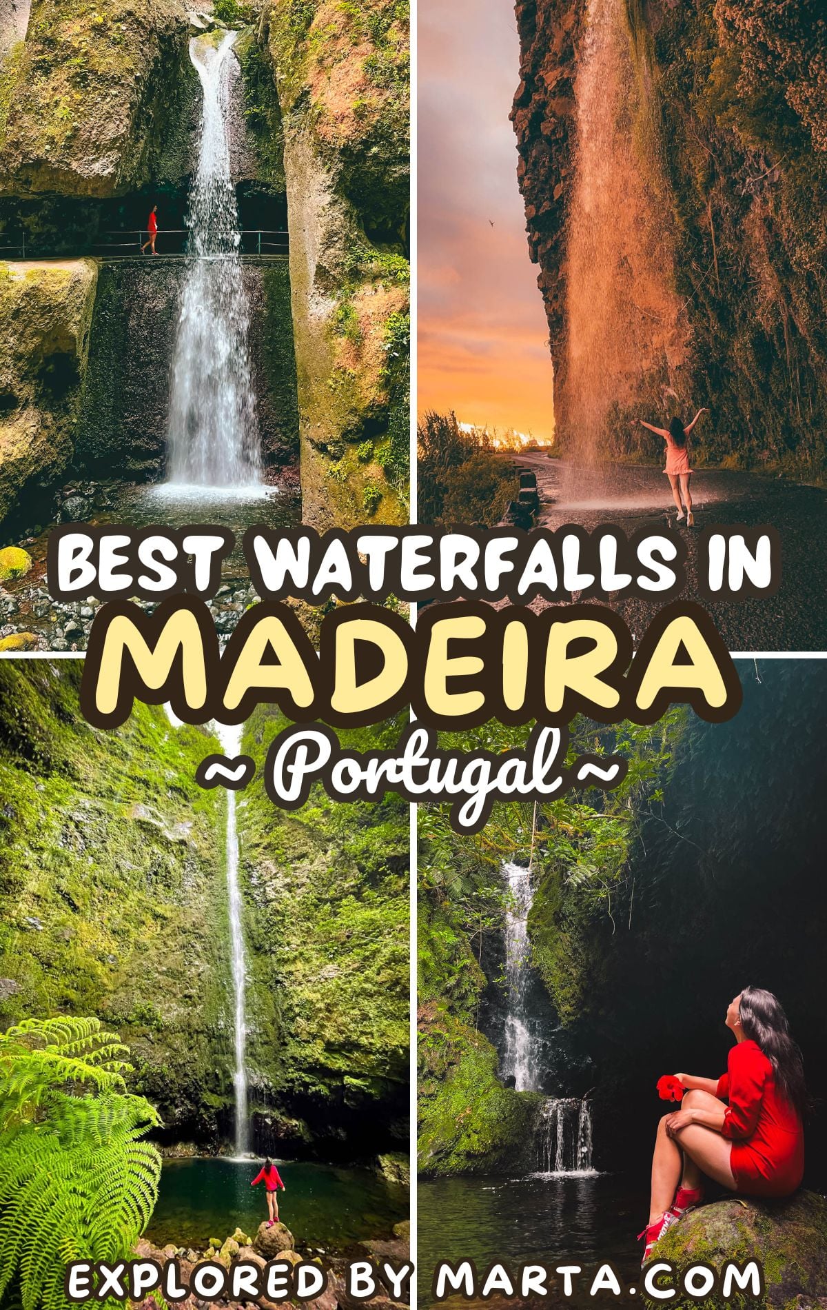 Amazing waterfalls in Madeira island, Portugal