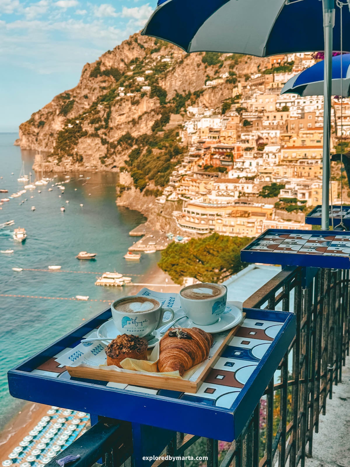 Breakfast with a view in Positano at Angelo Cafe - Dolce & Salato