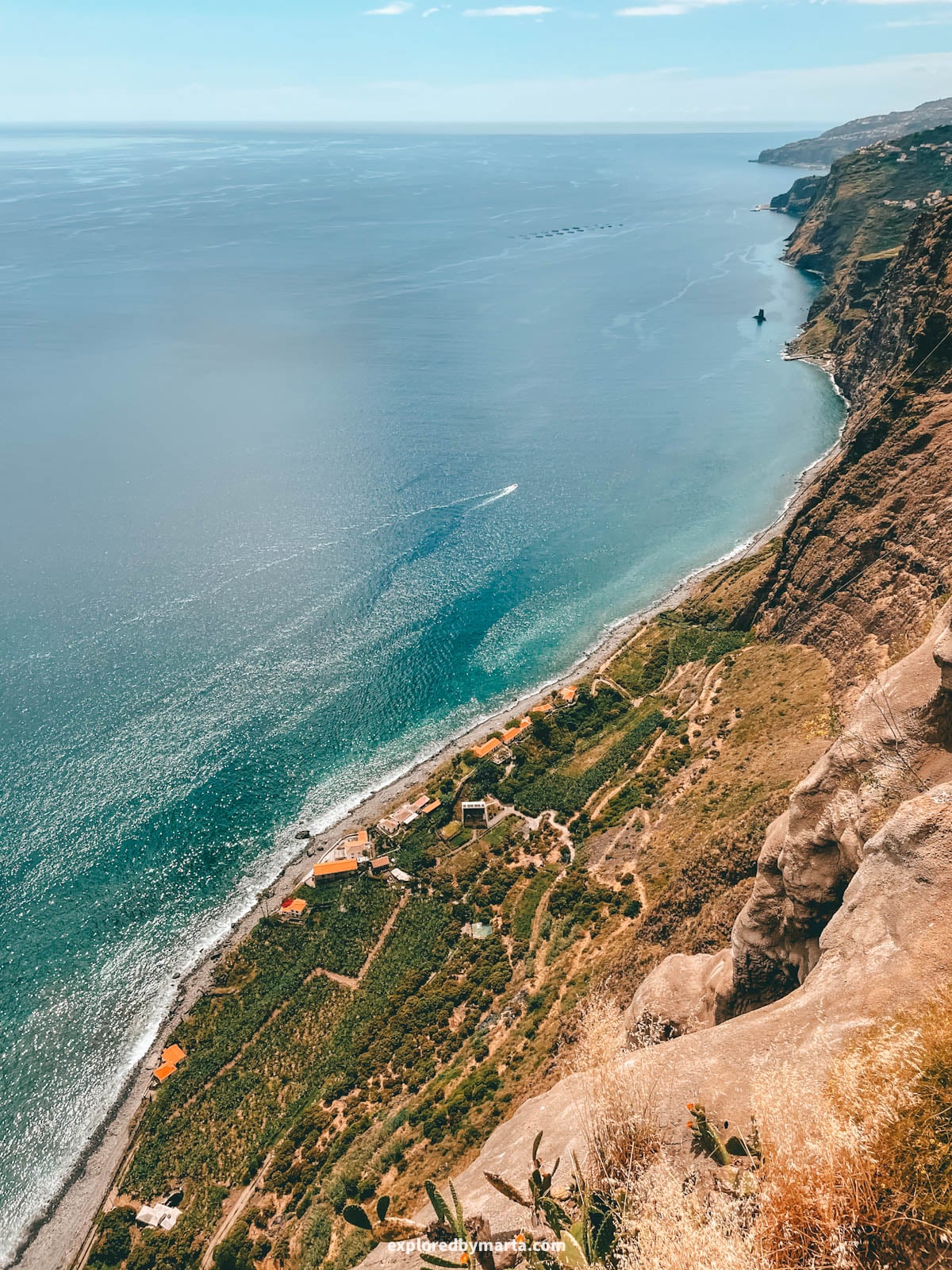 Fajã dos Padres village seen from above in Madeira, Portugal