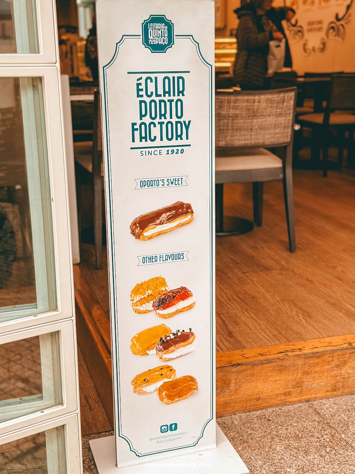 Famous Porto éclairs at Leitaria da Quinta do Paço in Porto, Portugal