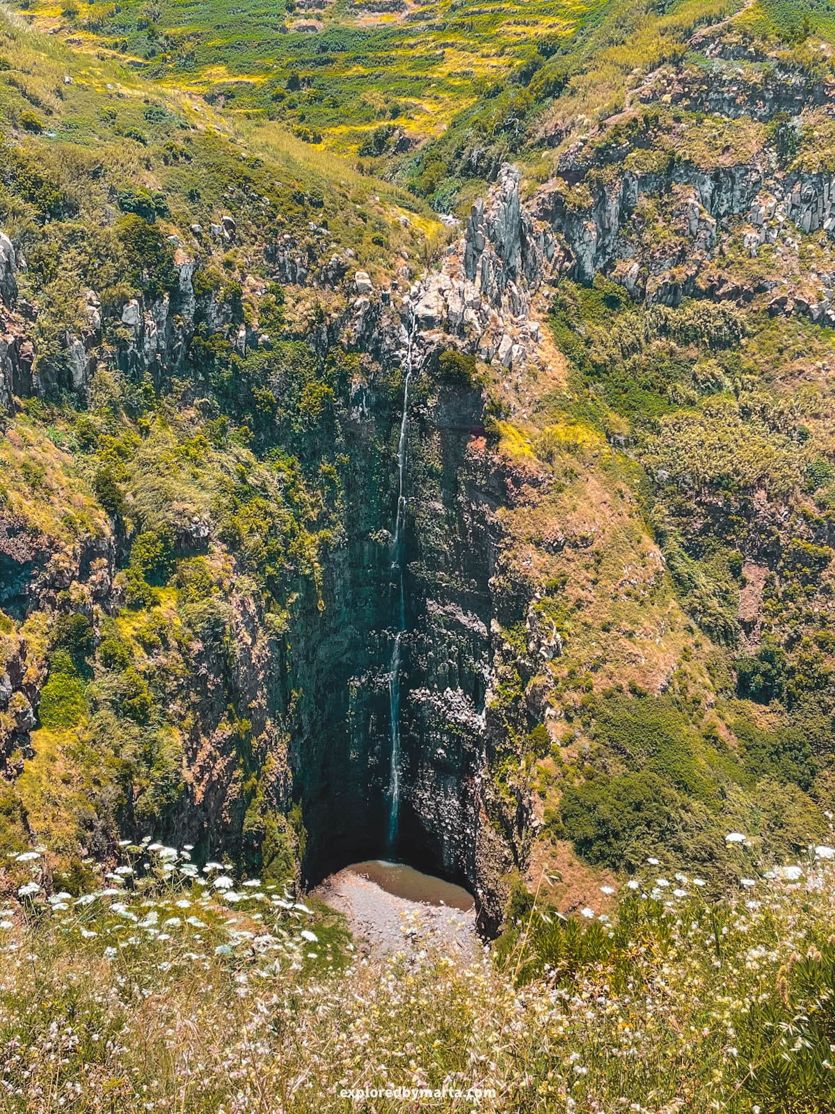 Garganta Funda waterfall in Madeira, Portugal