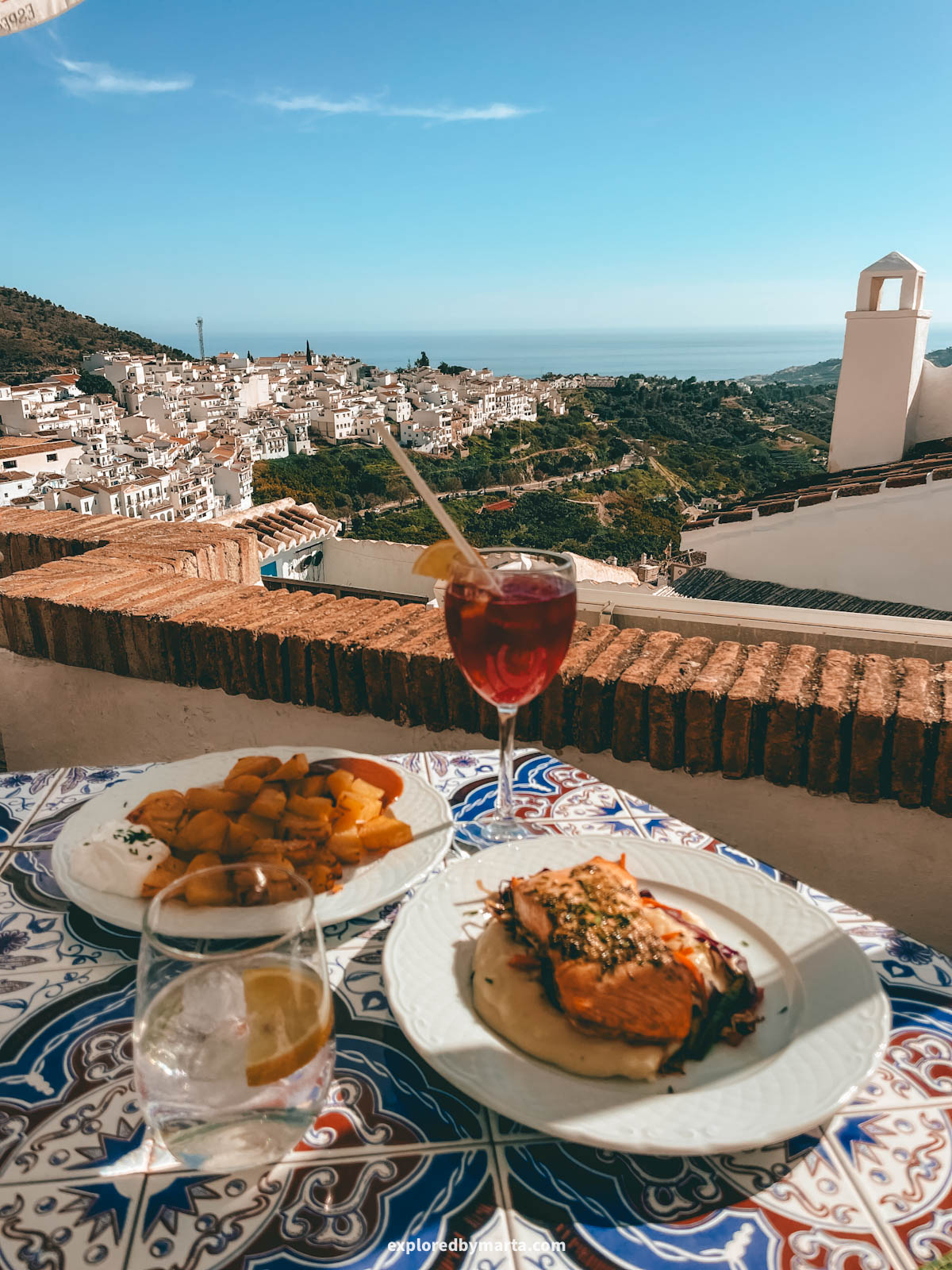 Lunch with a view over Frigiliana, Spain