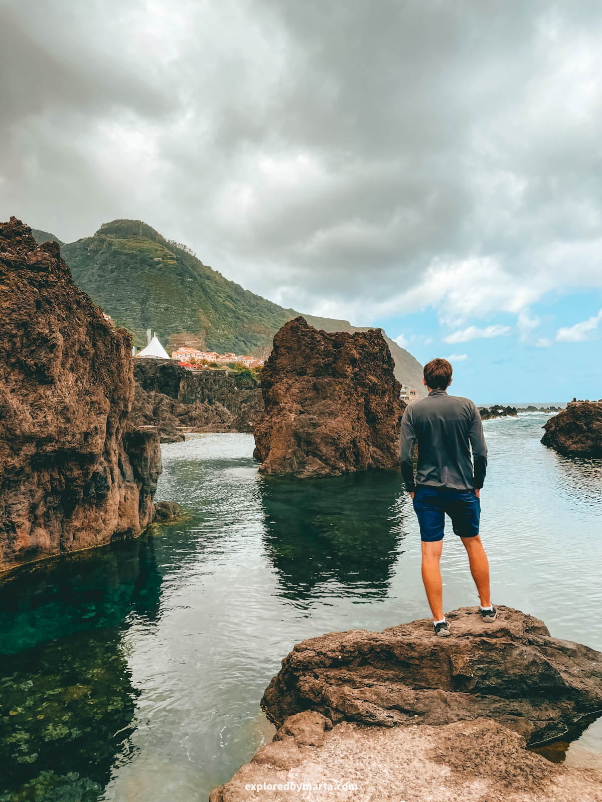 Natural volcanic pools in Porto Moniz town in Madeira, Portugal