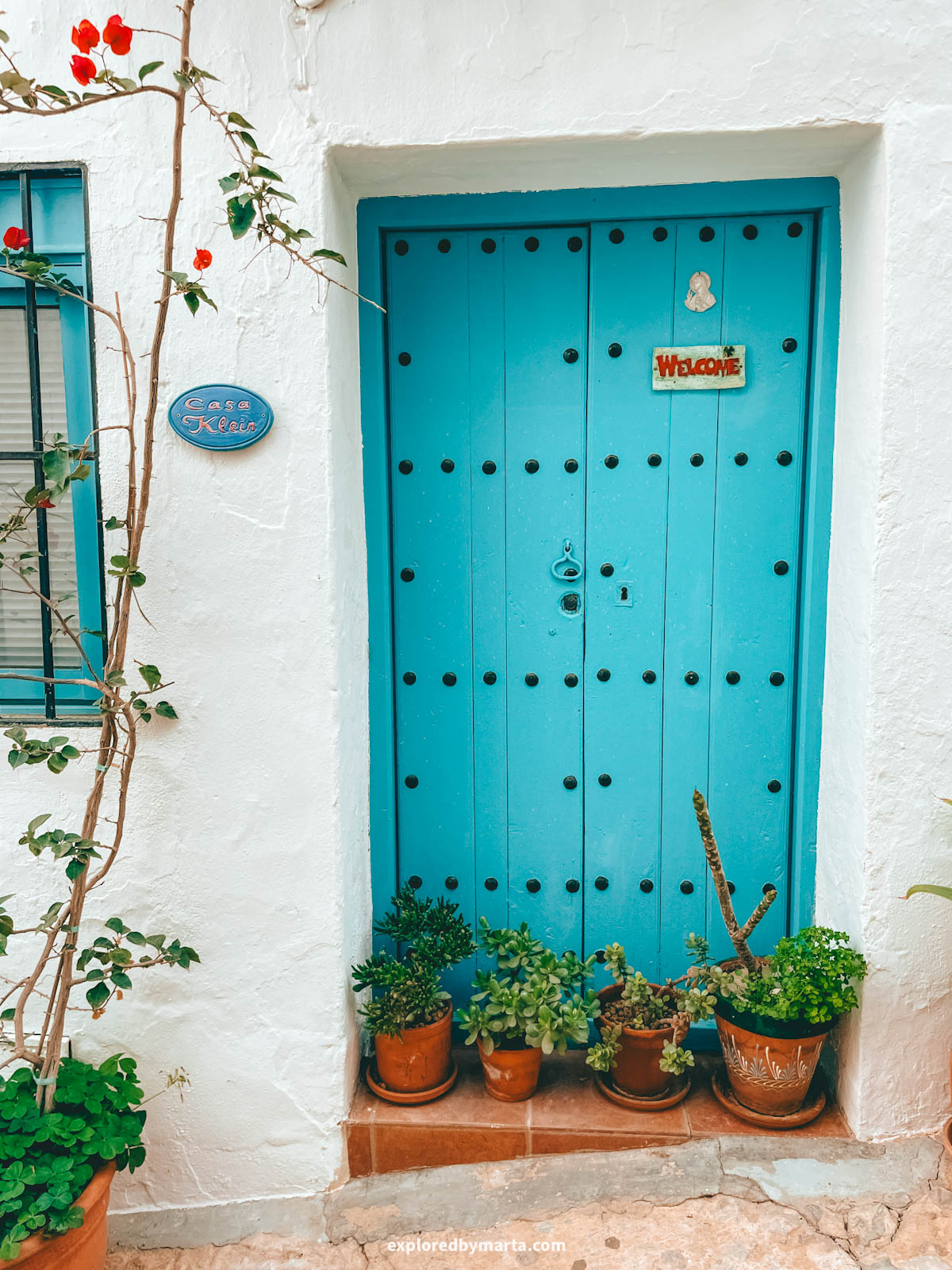 Picture-perfect colorful doors in Frigiliana, Spain