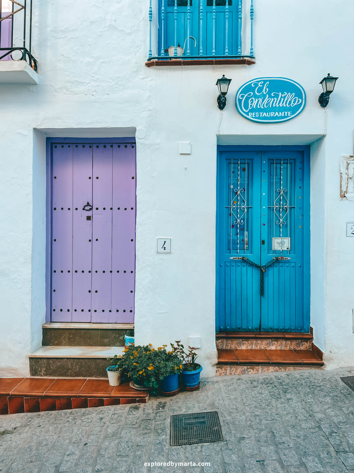 Picture-perfect colorful doors in Frigiliana, Spain