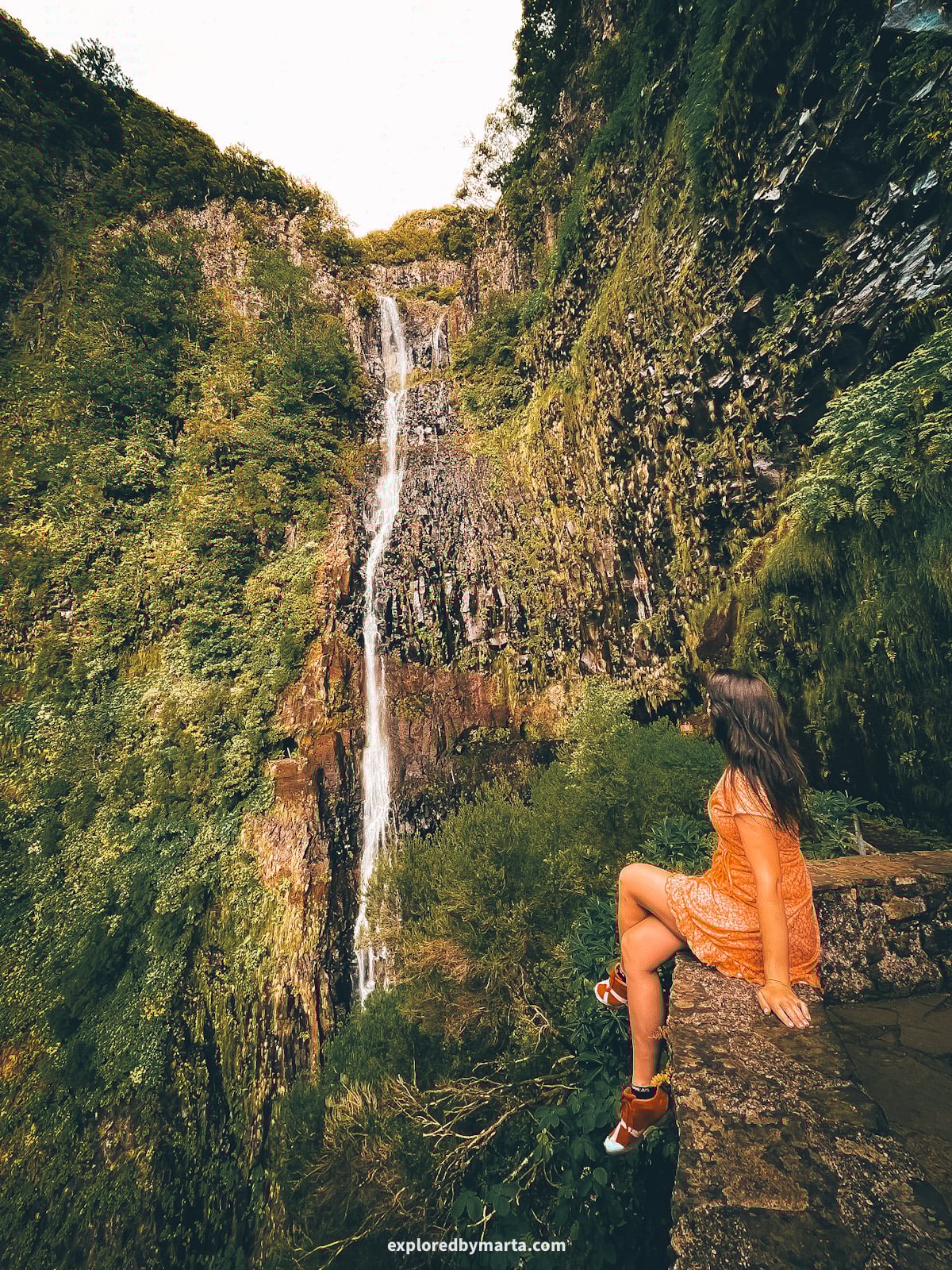 Risco waterfall in Madeira Island, Portugal