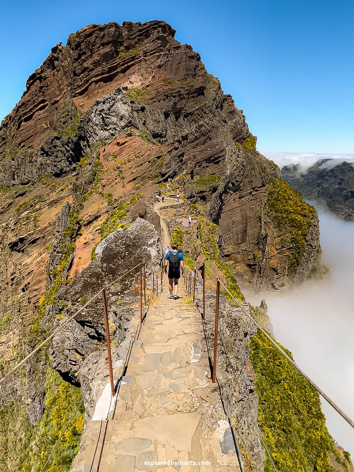 Stairway to Heaven hike in Pico do Areeiro in Madeira island, Portugal