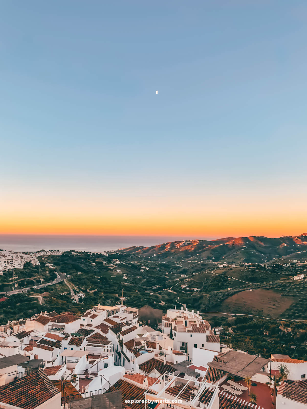 Sunrise views over Frigiliana, Spain