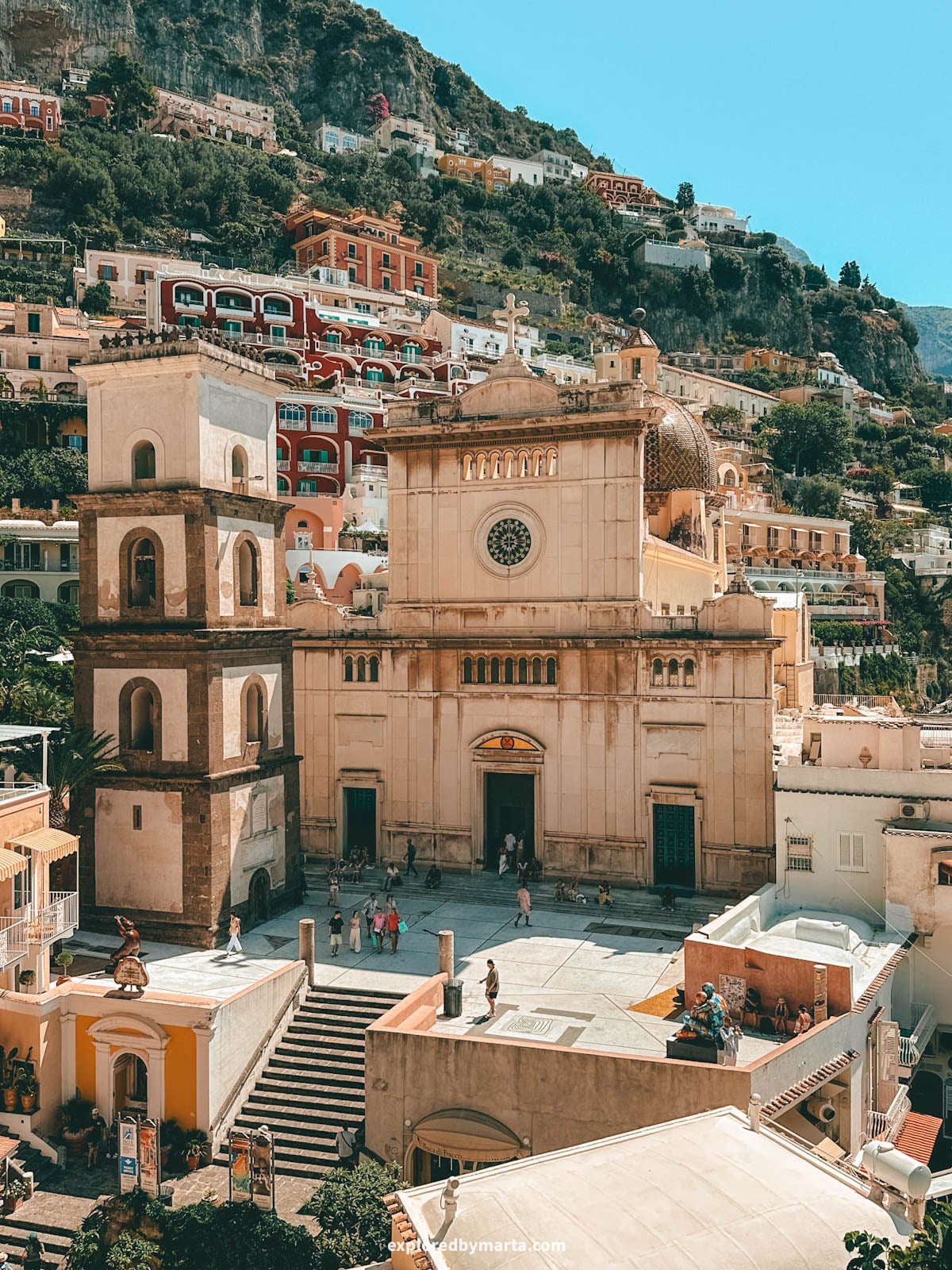 The landmark Church of Santa Maria Assunta in Positano, Italy